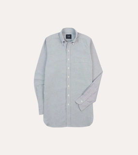 Easy Styling Grey Cotton Oxford Cloth Button-Down Shirt