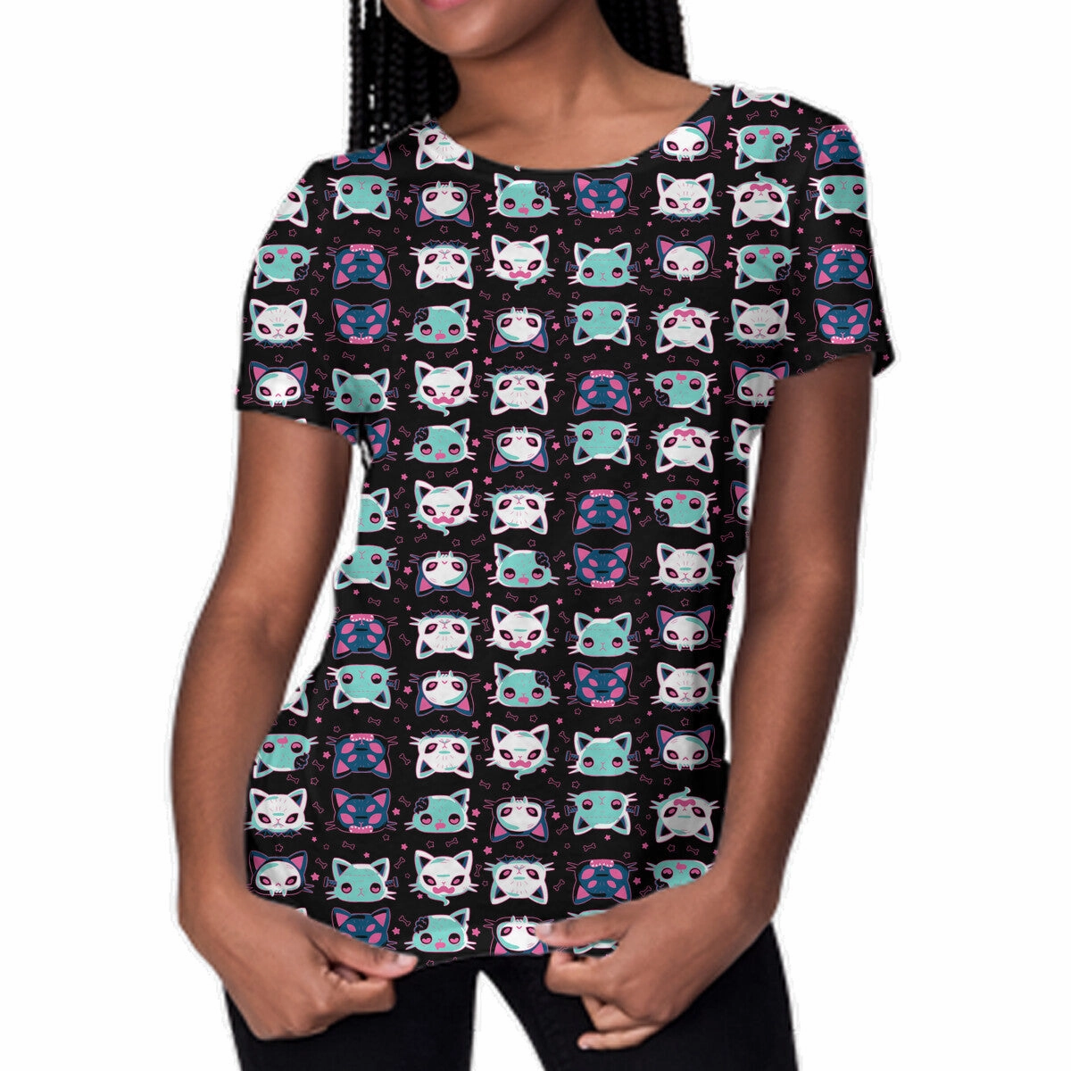 Halloween Cat Heads Feminine Appeal Everyday Wearable