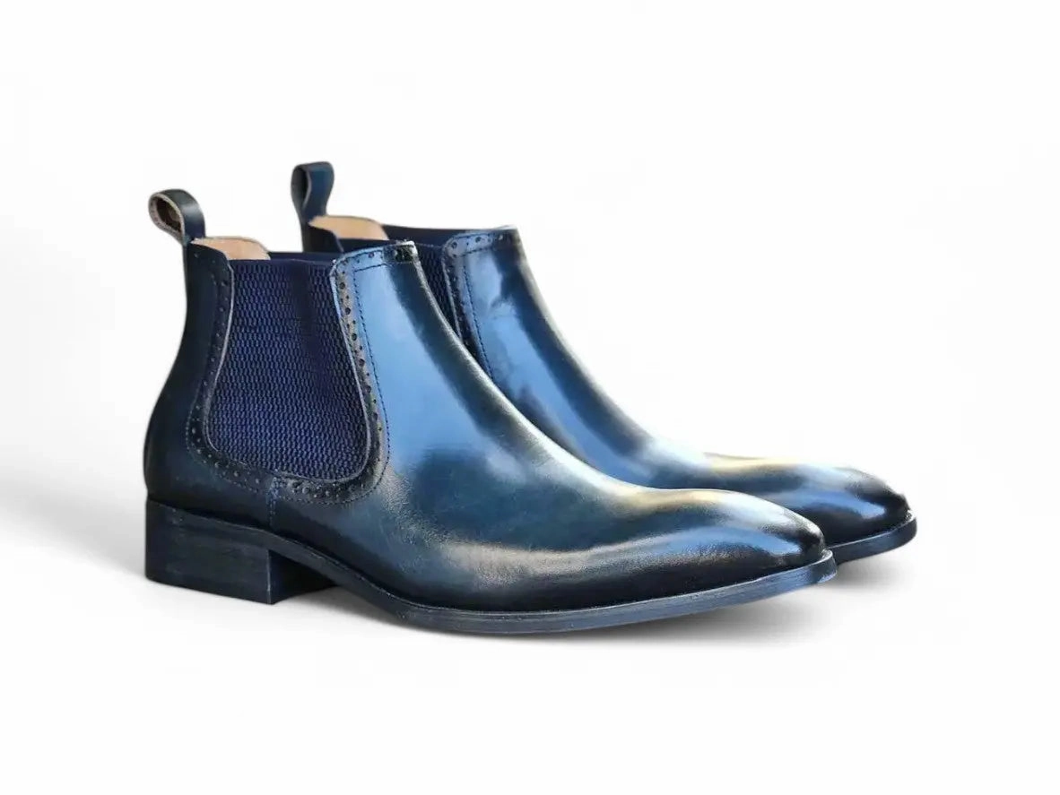 Weekend Ready Cushioned Step Cold Weather Commuter Hand Burnished Chelsea Boots