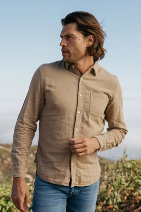 The Ripper Double Gauze Organic Cotton Shirt - Sand Stylish Comfort Artistic Design