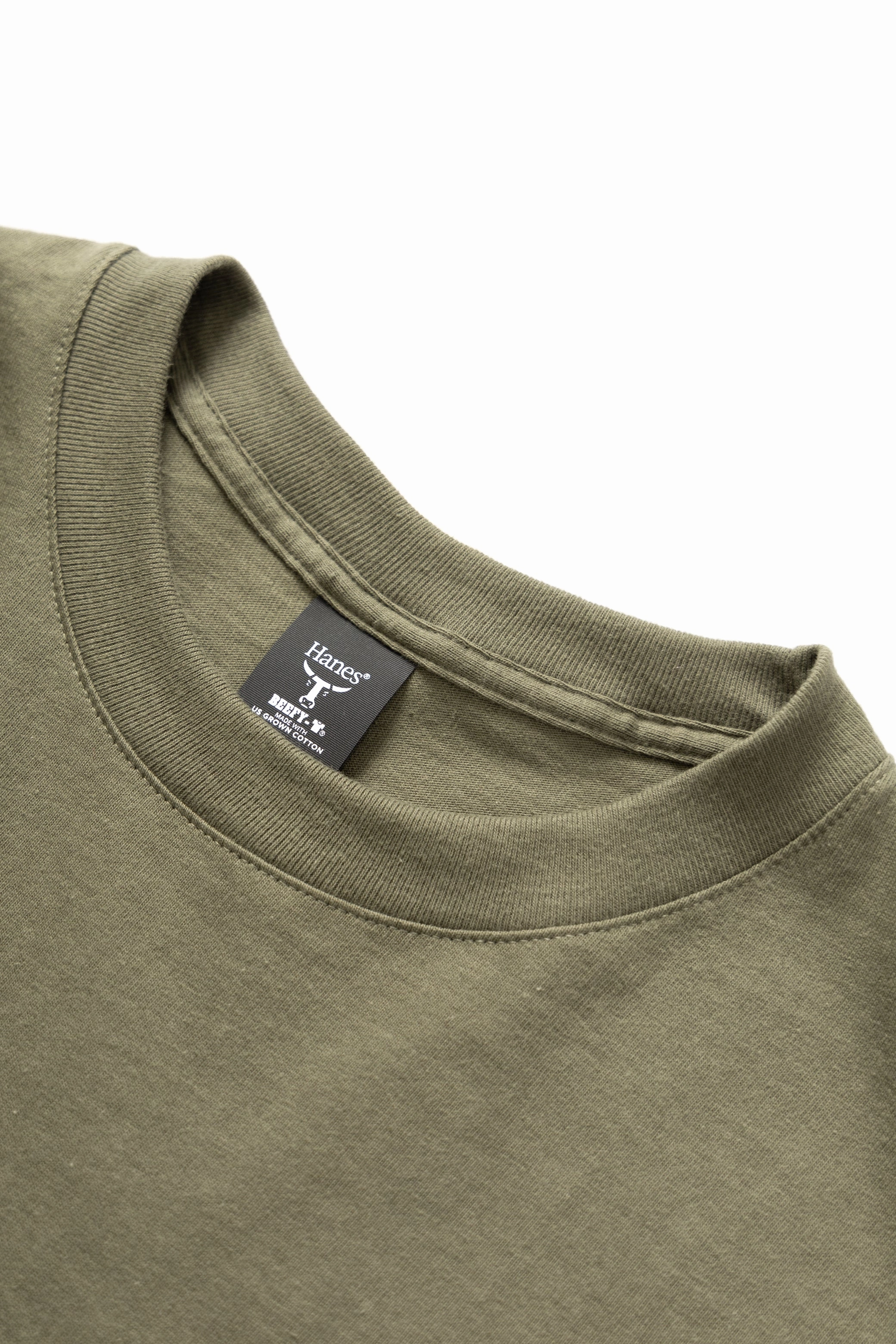 Hanes - Oversized Beefy-T 6oz T-Shirt - Fatigue Green Essential Wardrobe NonRestrictiveCut