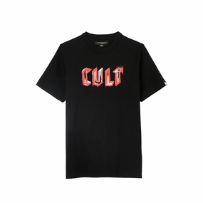 Layering Comfort Wear Cult's Heavyweight Short Sleeve Crew Neck Tee "Painter Logo" in Black