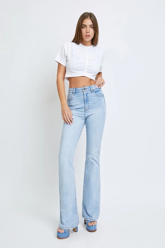 Hidden Jeans Happi Light Wash Classic 34 In Inseam Flare Stretch Unisex Wear Classic Wear