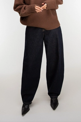 DARK WASH BARREL JEAN Comfy Wearable Light Fit Wear