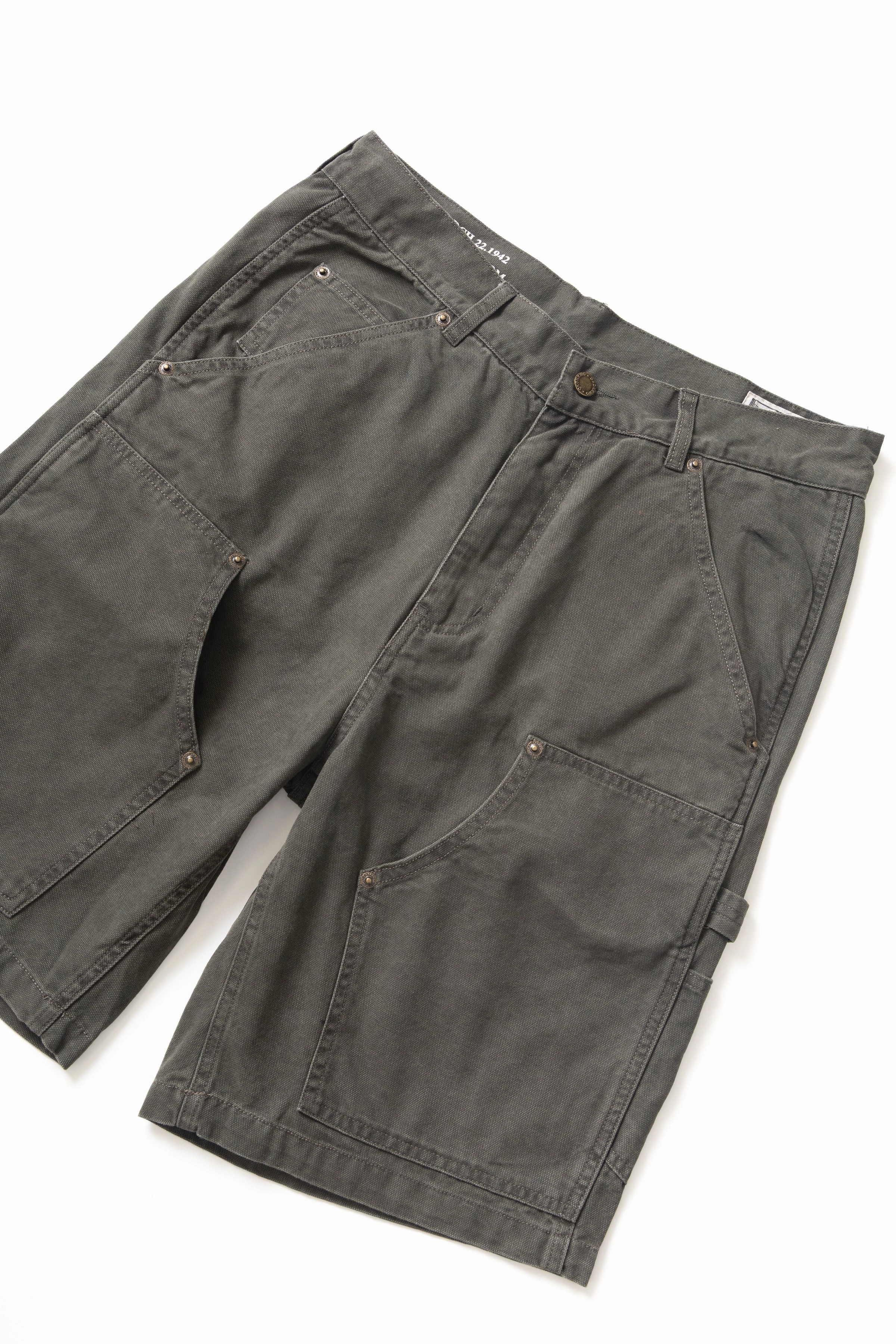 Quick Layer beauty industry Okonkwo MFG - Aged Canvas Carpenter Shorts - Moss Green