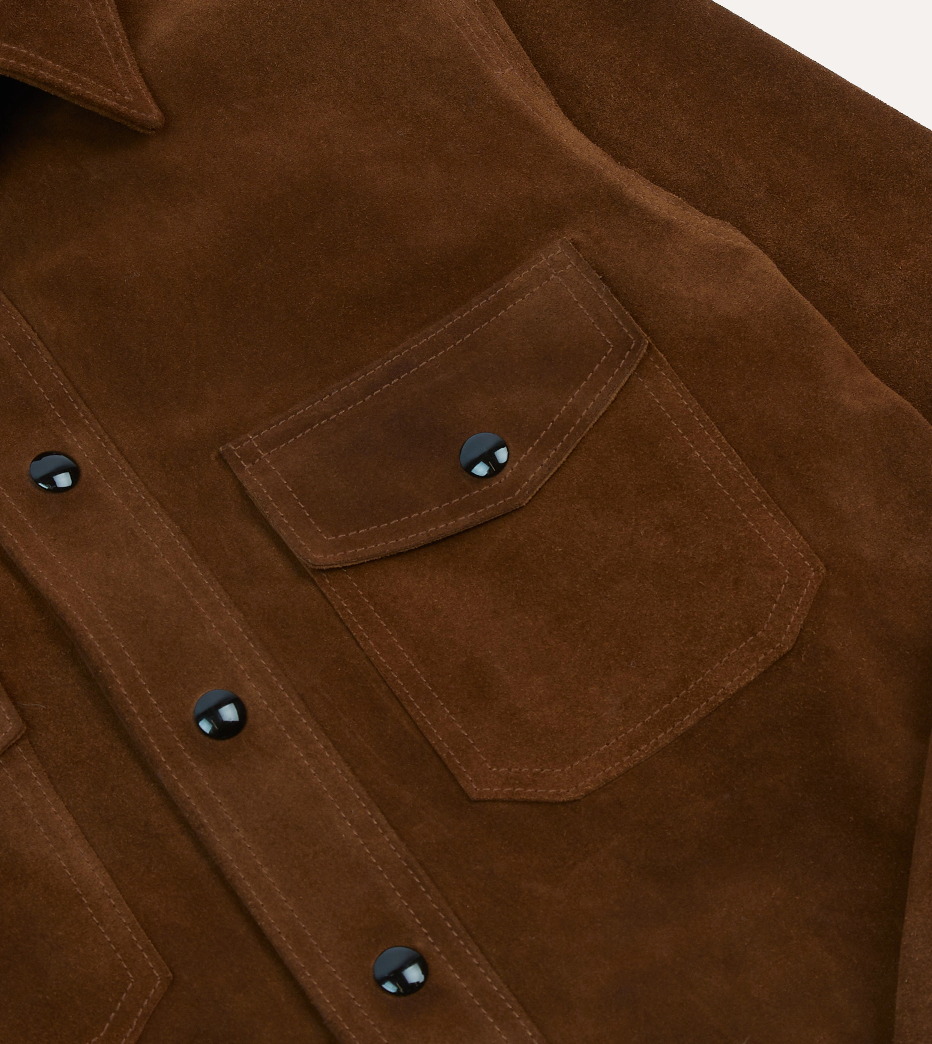 Easy Comfort Brown Roughout Suede Overshirt