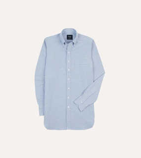 Non Iron Trendy Wear Ice Blue Cotton Oxford Cloth Button-Down Shirt