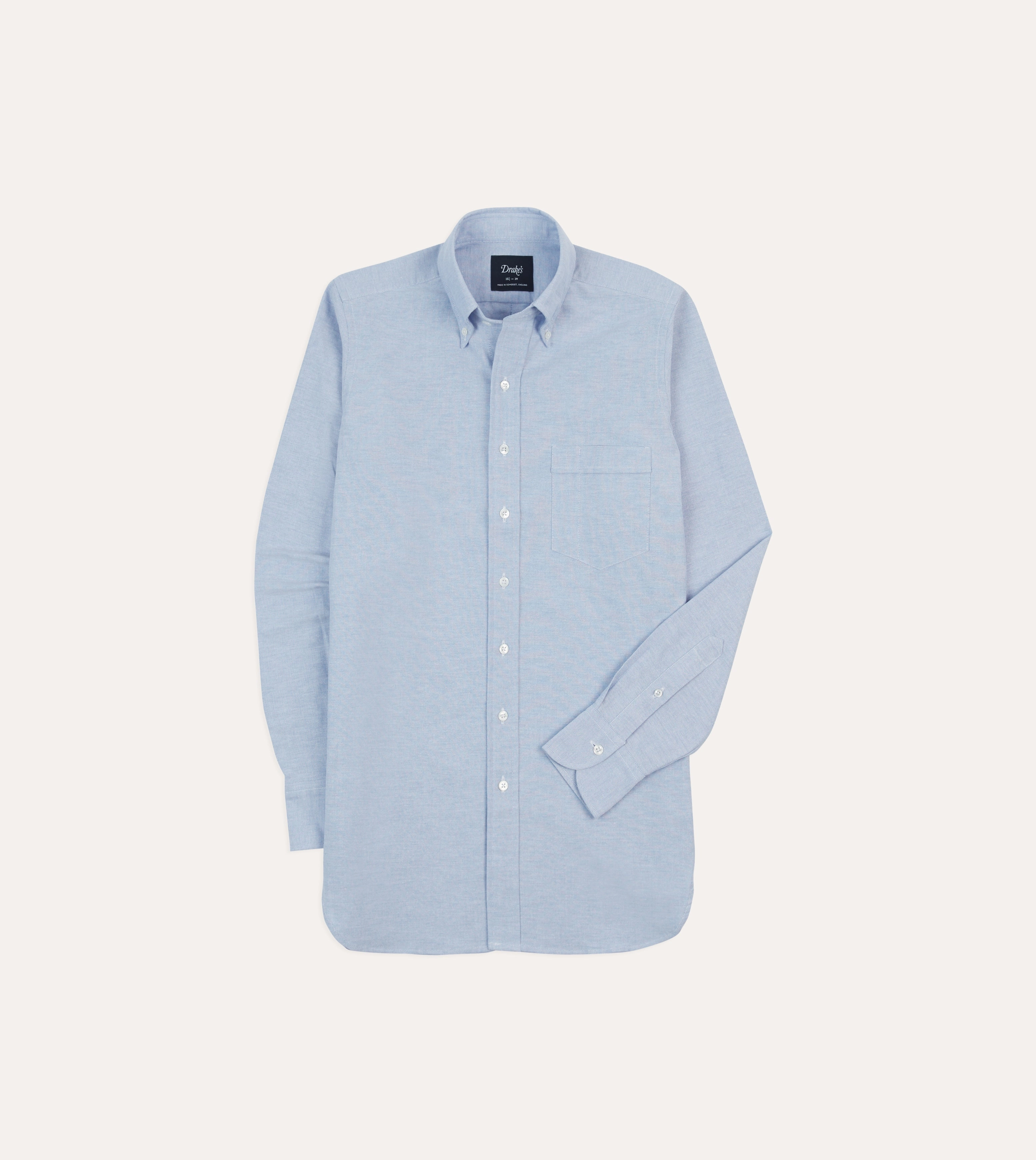 Non Iron Trendy Wear Ice Blue Cotton Oxford Cloth Button-Down Shirt