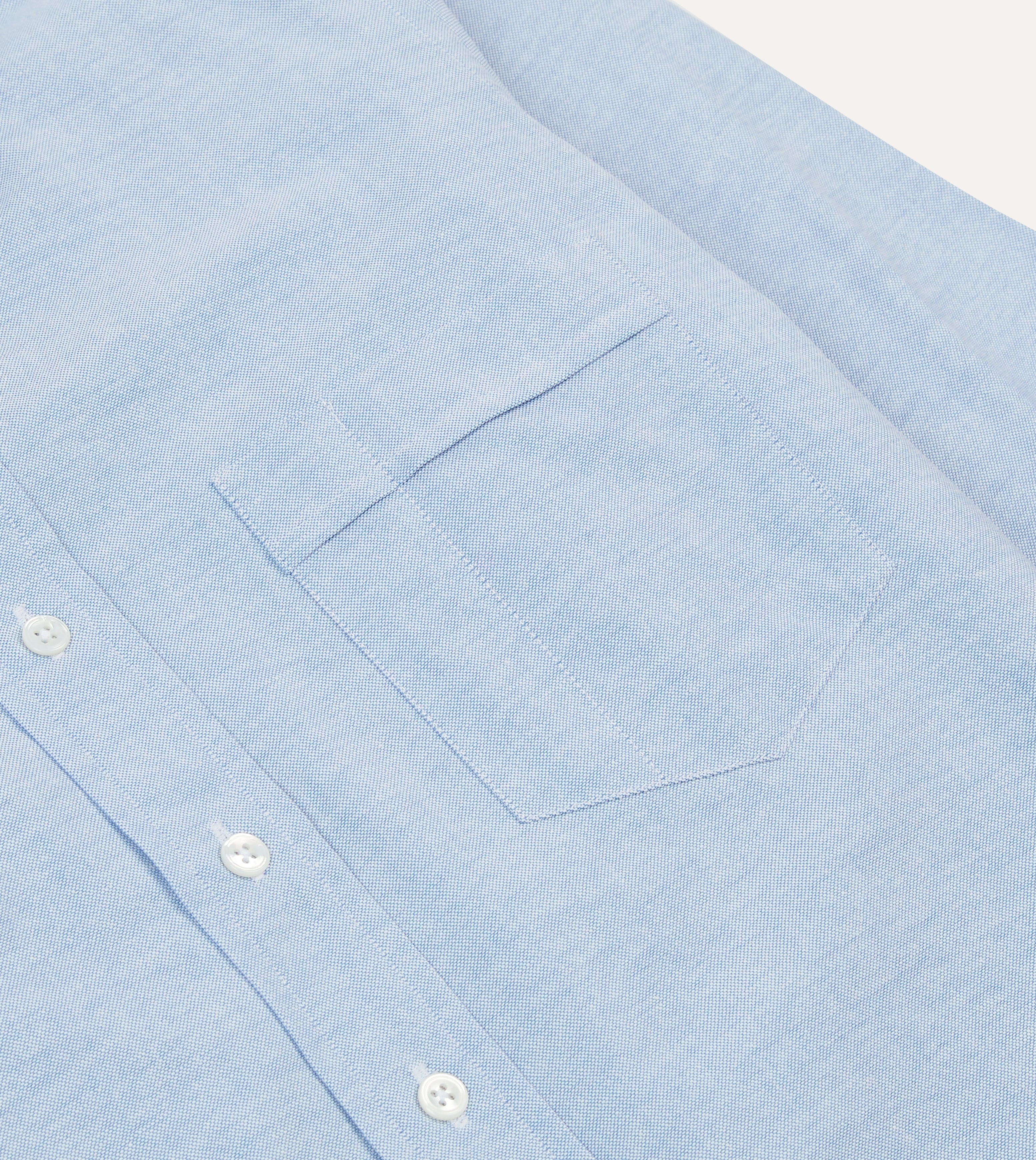 Ice Blue Cotton Oxford Cloth Button-Down Shirt vacation wear