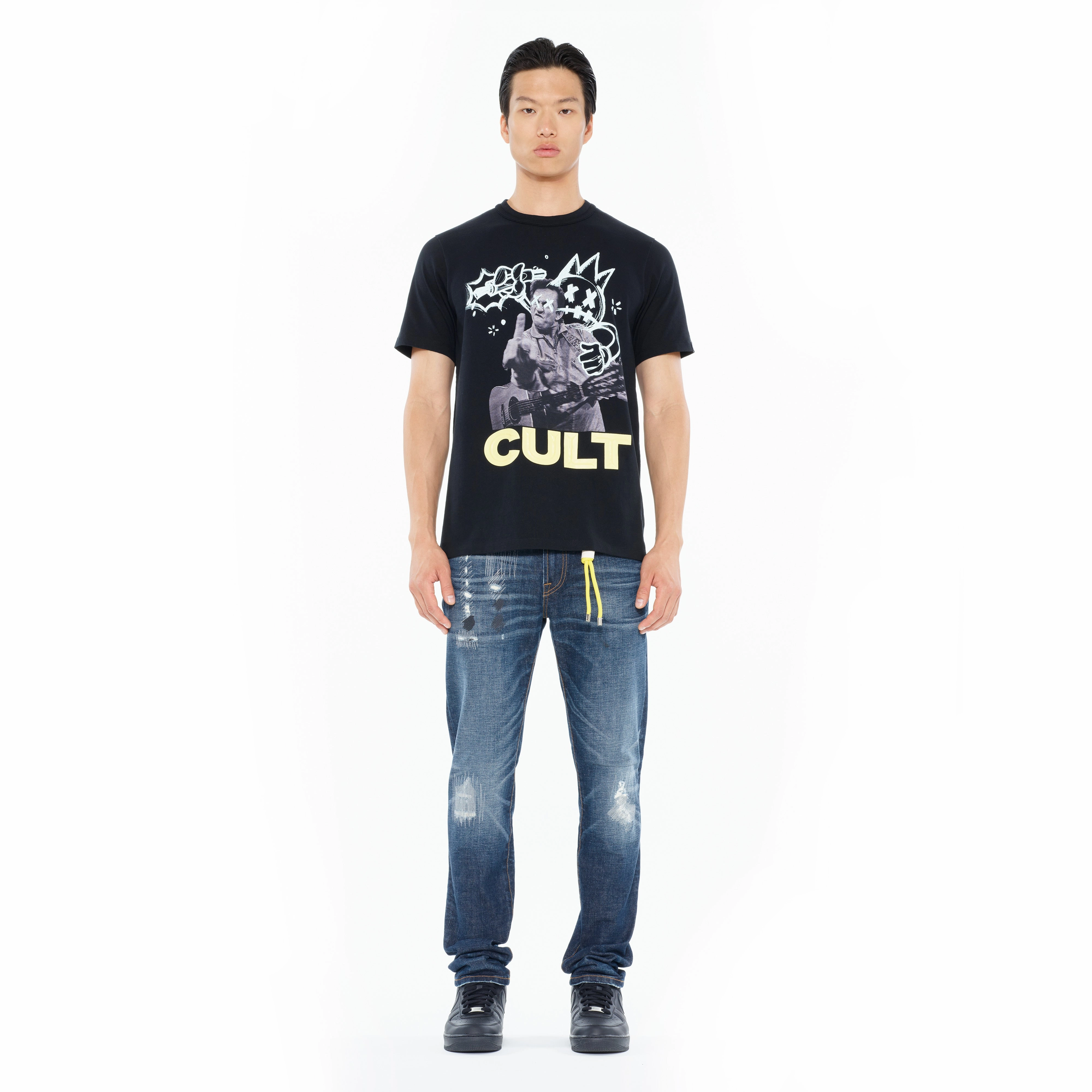 Comfy Wear Fit Cult's Heavyweight Short Sleeve Crew Neck Tee "Cash" in Black
