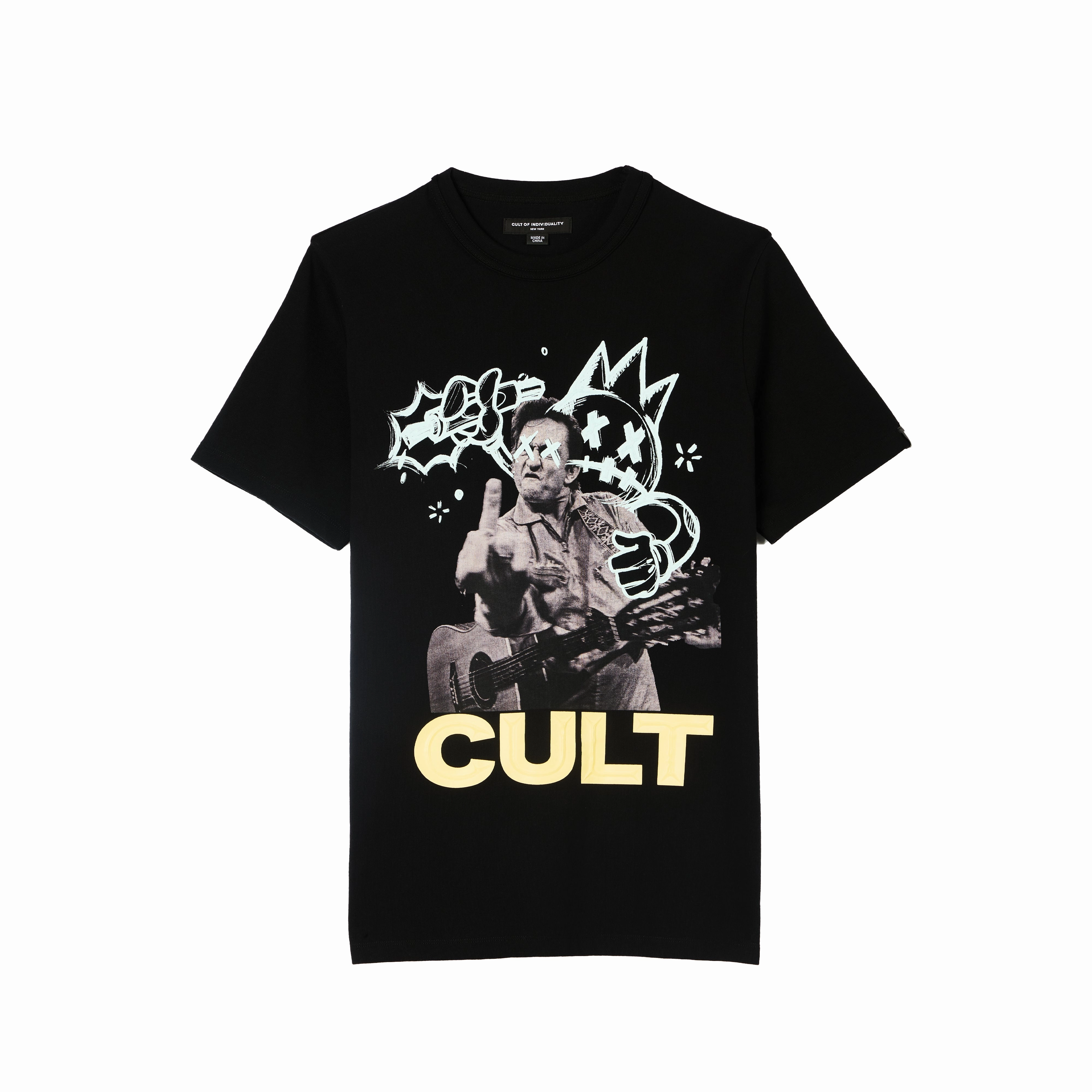Cult's Heavyweight Short Sleeve Crew Neck Tee "Cash" in Black Quality Layer
