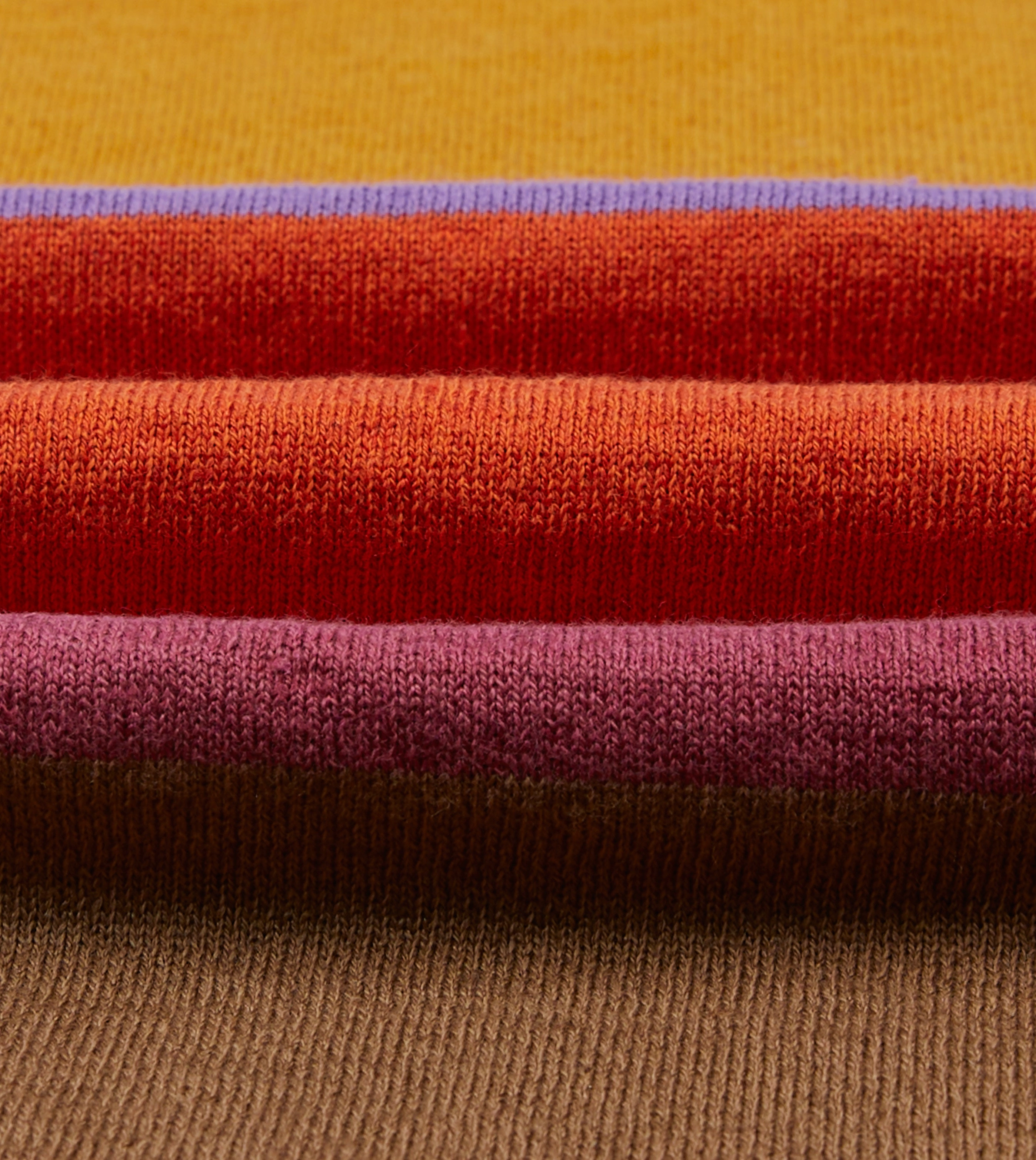 Orange, Brown and Purple Linen Cotton Knitted Rugby Shirt Active Design