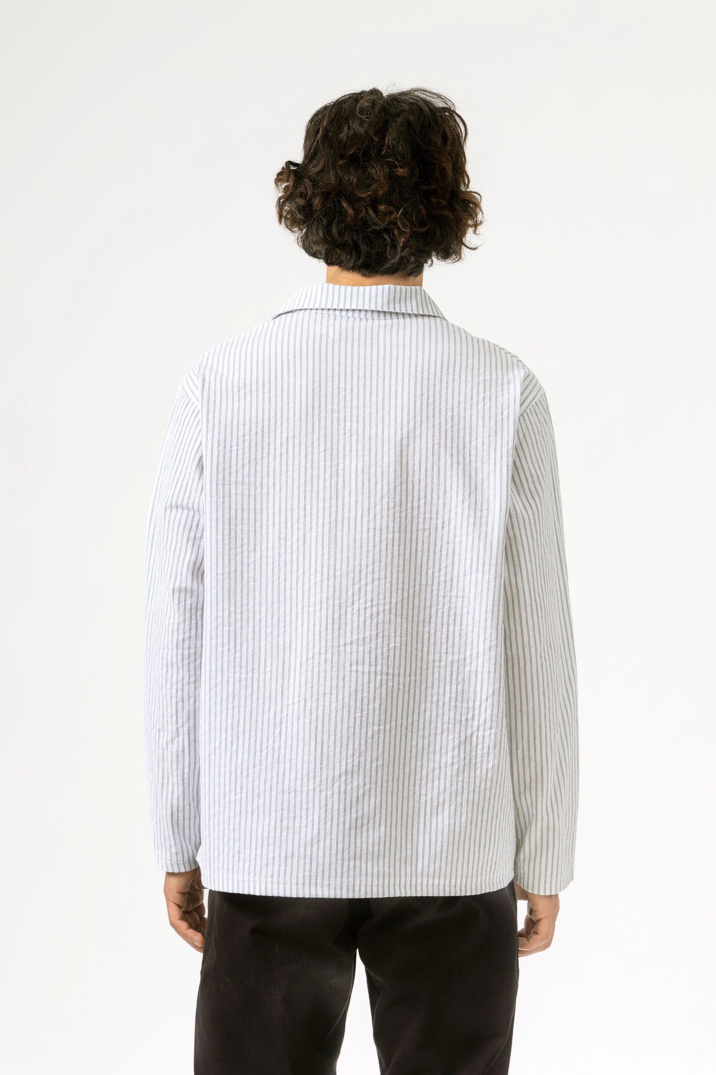 Holiday essential Blacksmith - Striped Two Button Popover - White Versatile Outfit