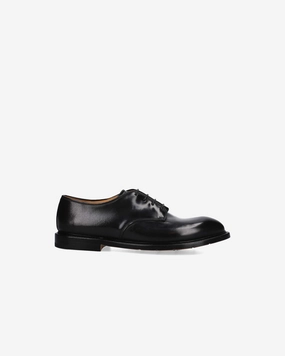 Horse Leather Derby with Logo Lettering Detail 32102AA Water Resistant