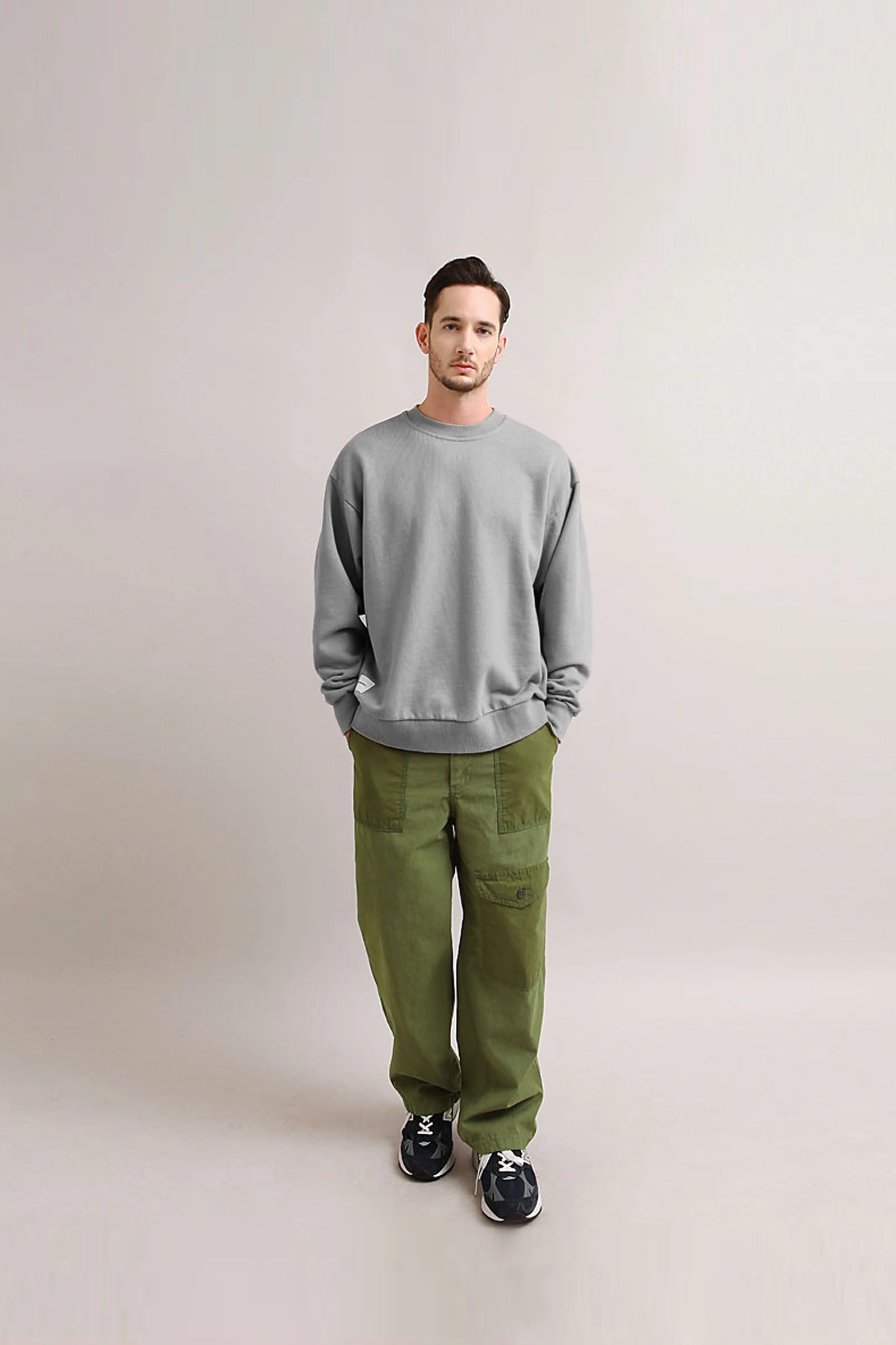 Outstanding & Co. - Fatigue Pocket Pants - Olive Flat Lock Seams