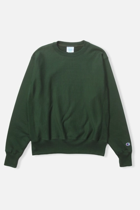 Snuggle Layers Light Fit Design Champion - 12oz USA Reverse Weave Crewneck - Forest Green