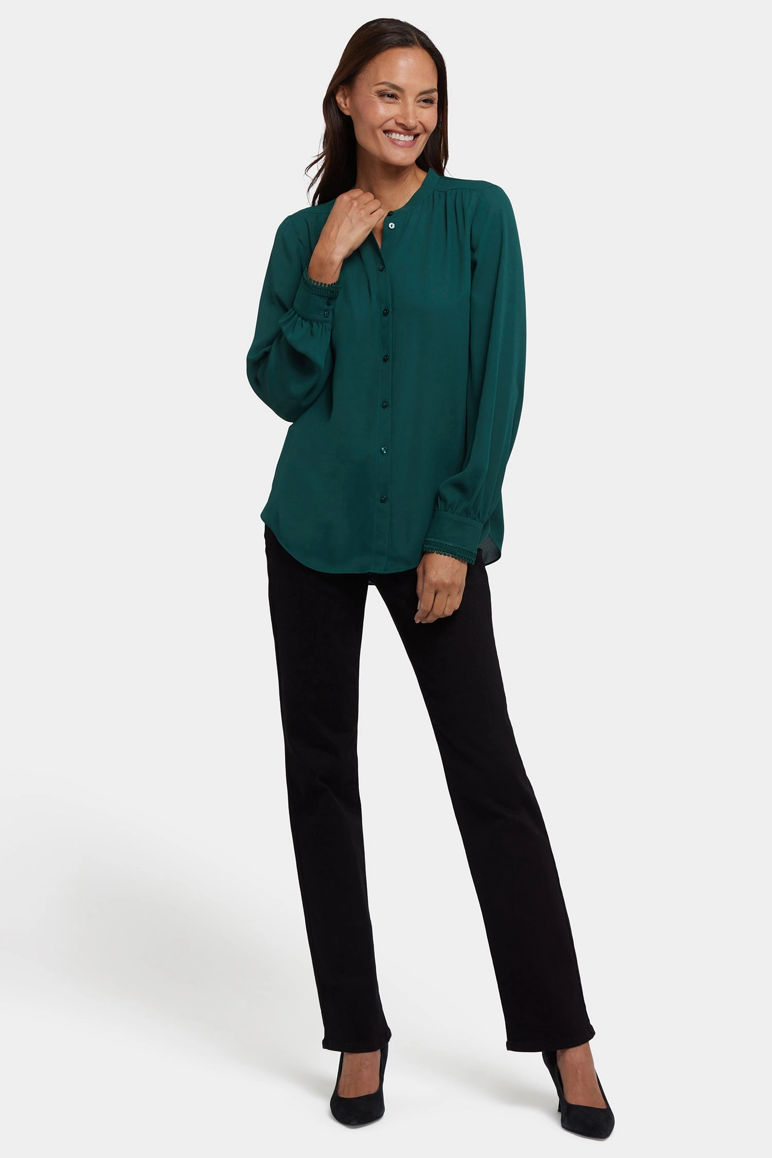 Geometric Design Timeless Design Janie Blouse - Pine Forest