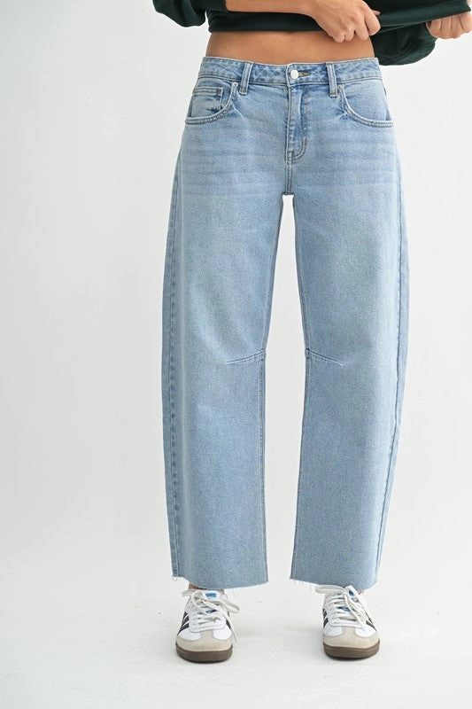 Essential Layer Just USA Mid Rise Barrel Jean