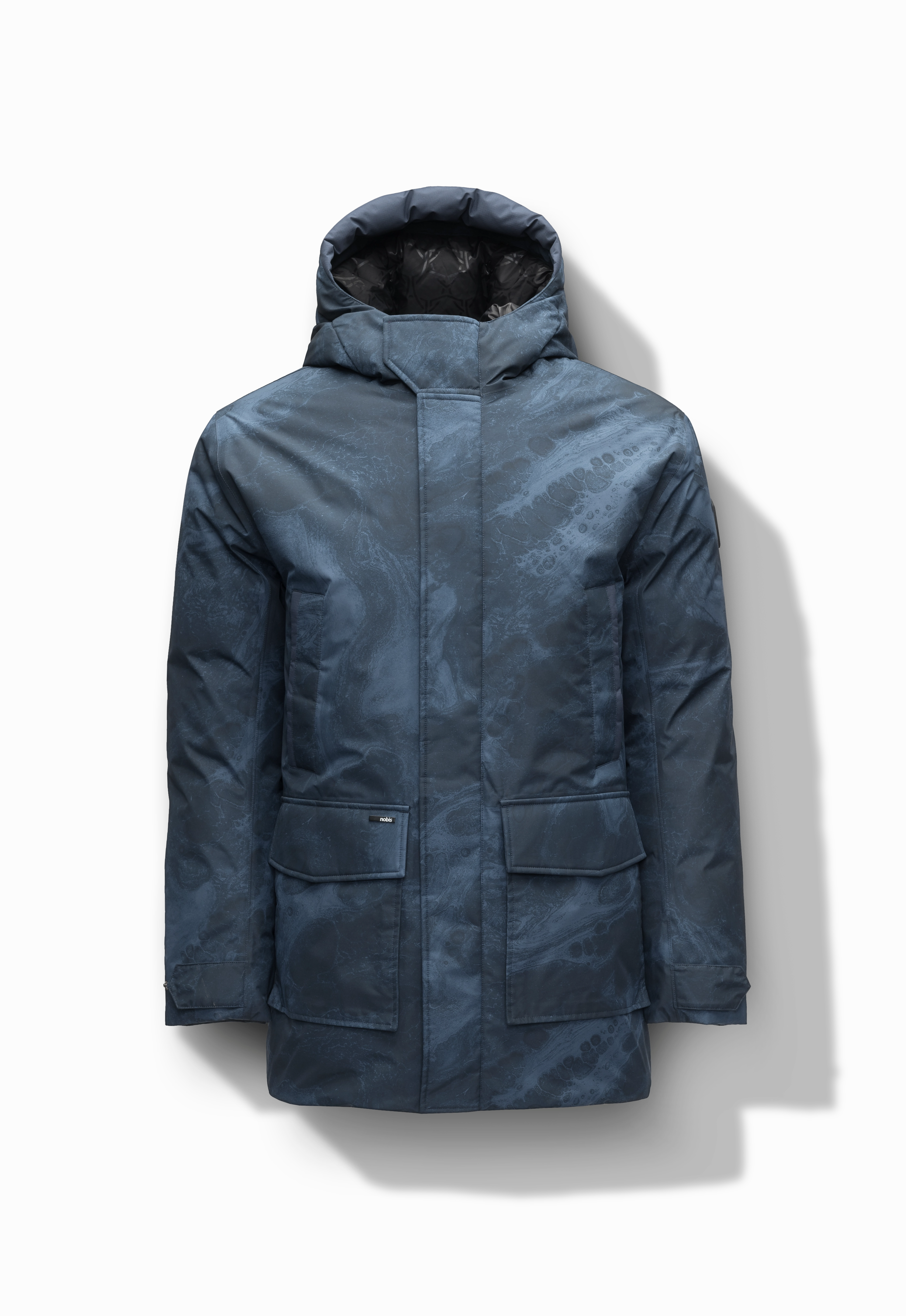 Kason Men's Light Down Parka Microfiber texture