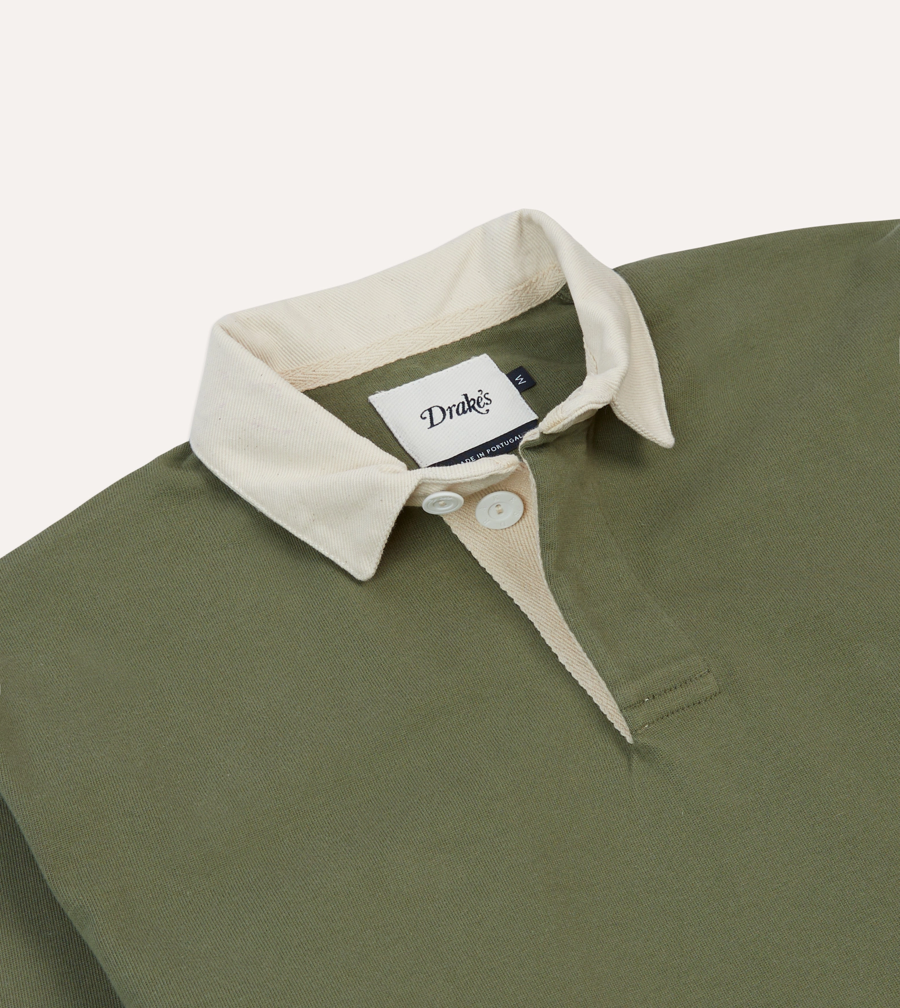 Striped Design Khaki, Burgundy and Ecru Half Striped Cotton Rugby Shirt