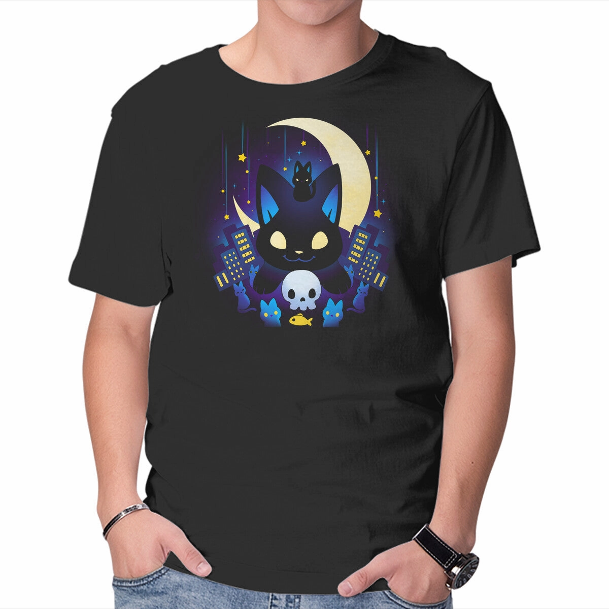 Lightweight Layer Comfy Casual Wear Kittens Midnight City