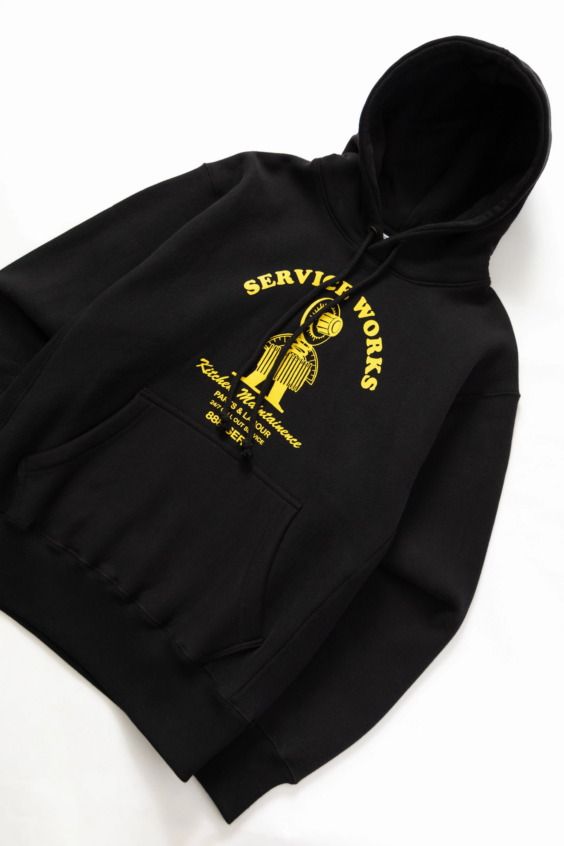 Comfortable knit piece Casual Knit Wear Service Works - Maintainence Hoodie - Black