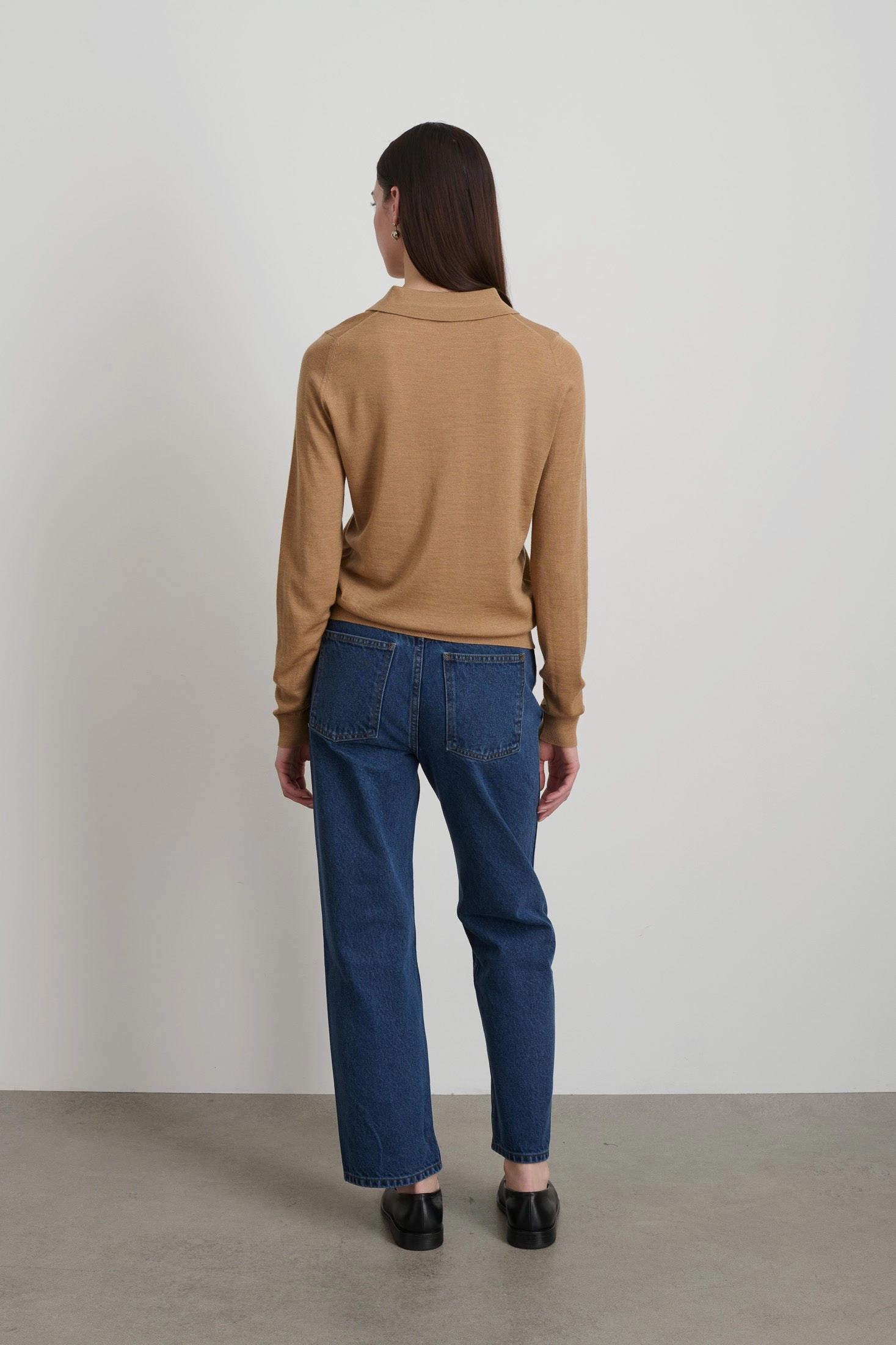 Knit Polo Camel Merino Wool Stylish Knit Layer Chill Comfort Fit