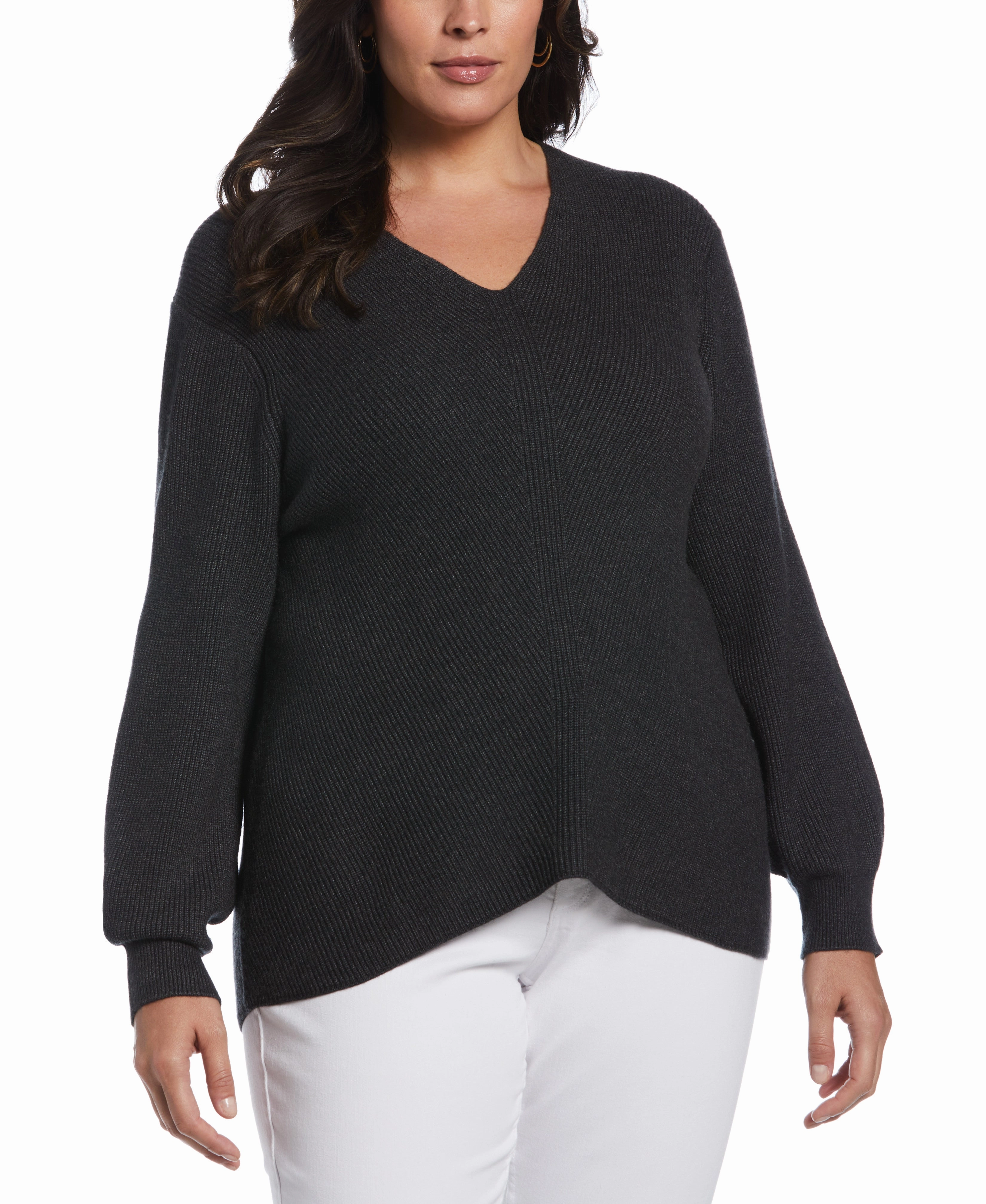 Fashion staples Cold-Weather Essential Plus Size Essential Ribbed V-Neck Sweater