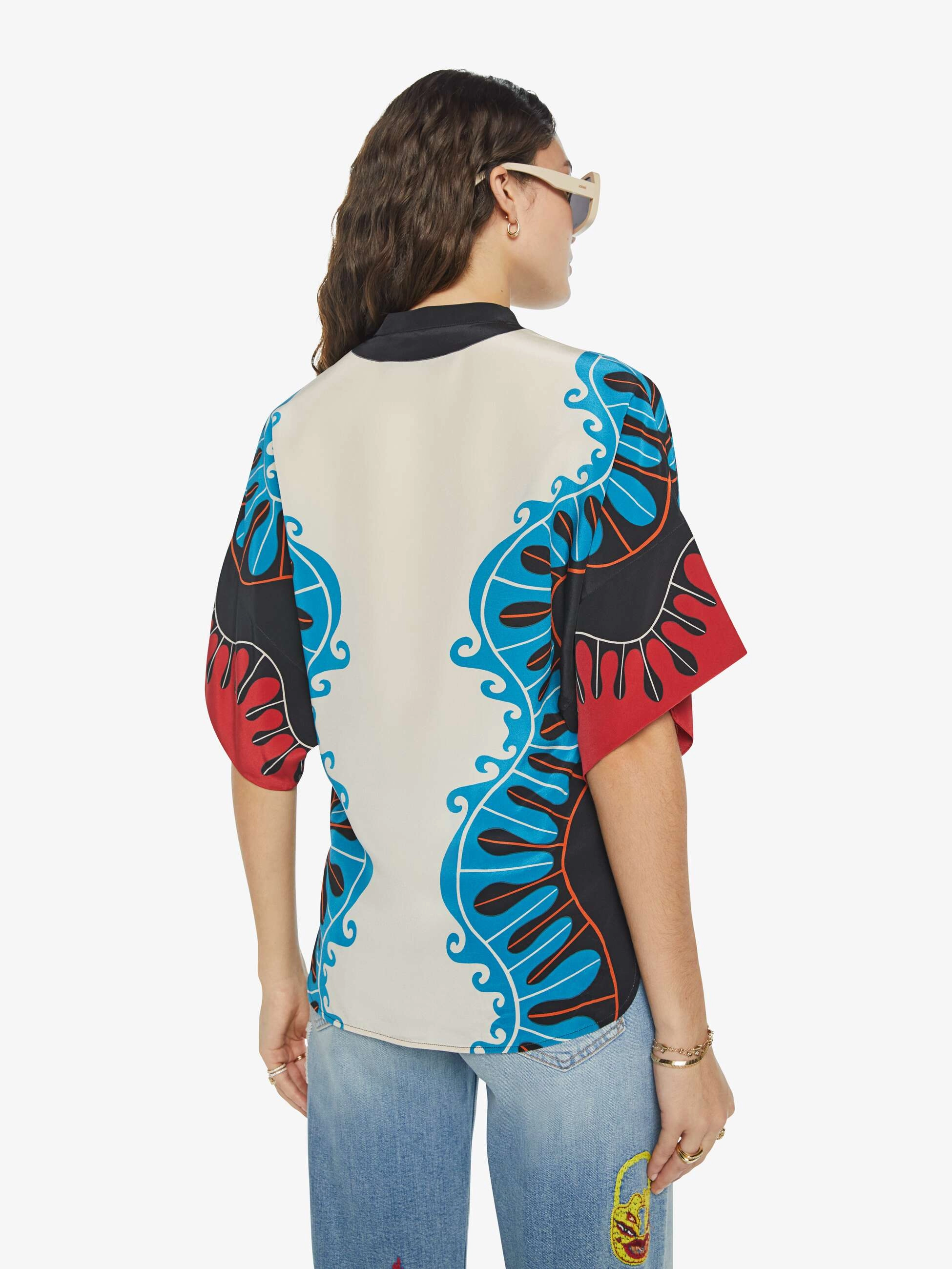 La DoubleJ x MOTHER Estelle Blouse - Pacific Placee Snug feel