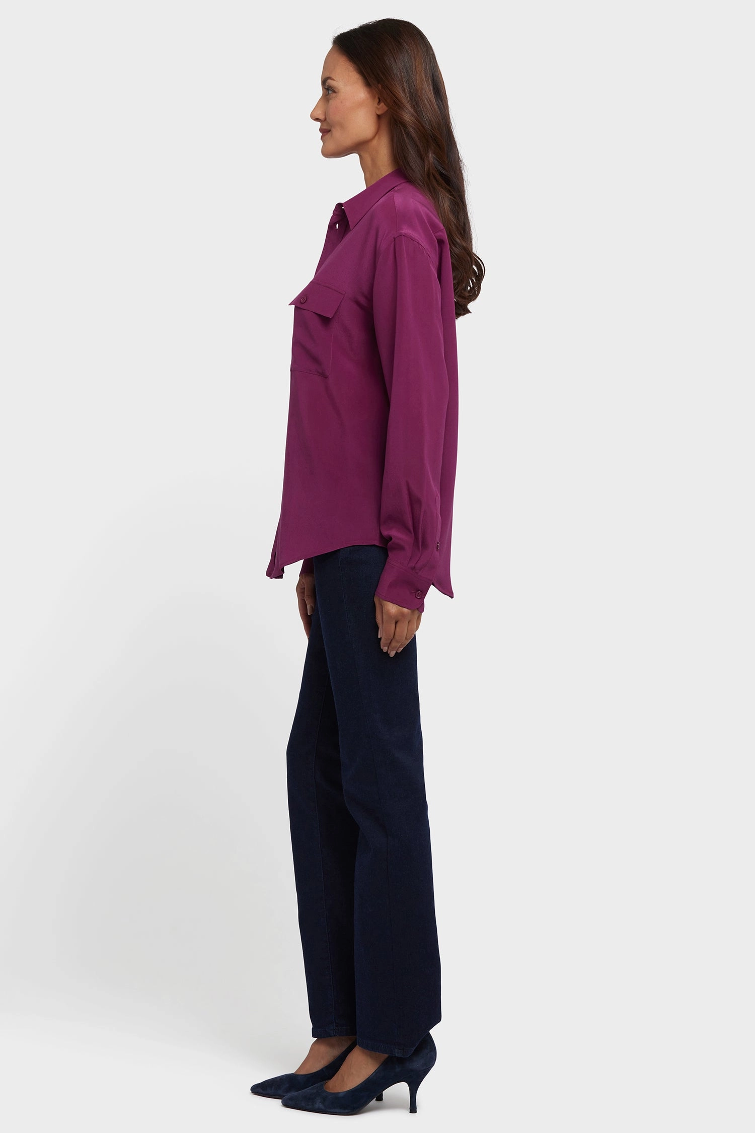 Lauren Silk Blouse - Plum Breathable Cotton Workwear Option