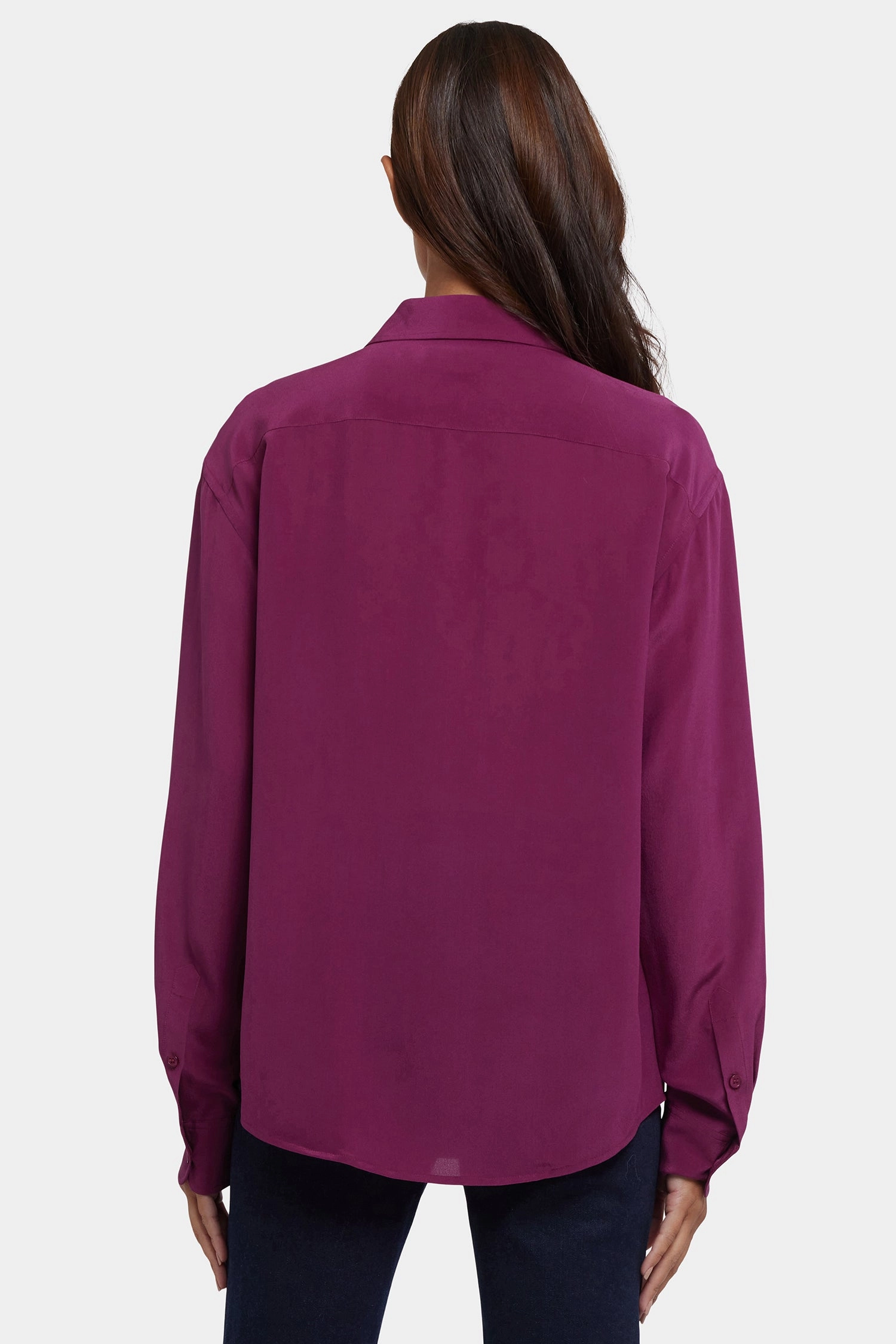 Stretchy Cloth Hiking Gear Lauren Silk Blouse - Plum
