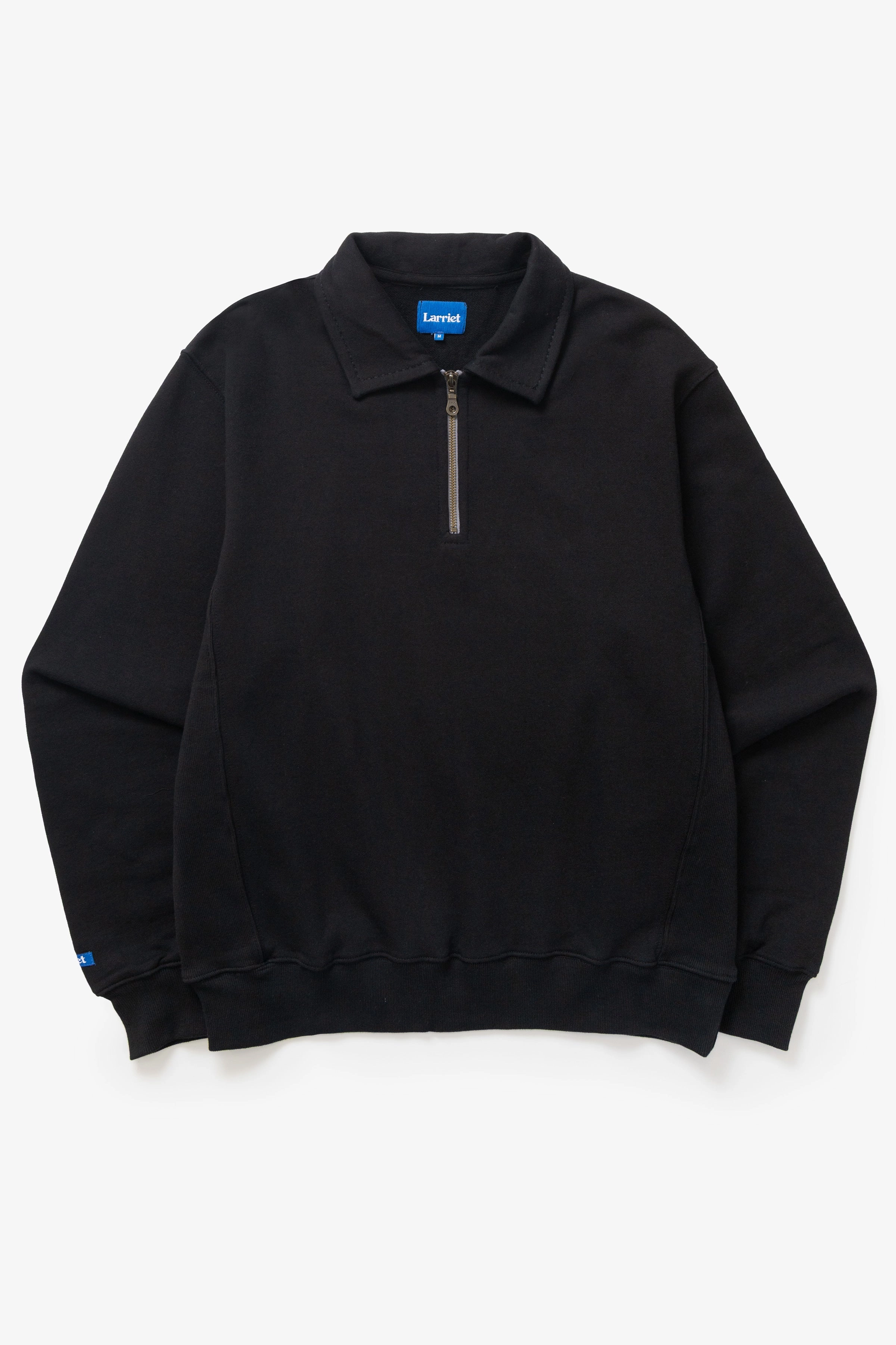 Larriet - Maus 1/4 Zip Fleece - Black Cold Day Ready Easy Fit