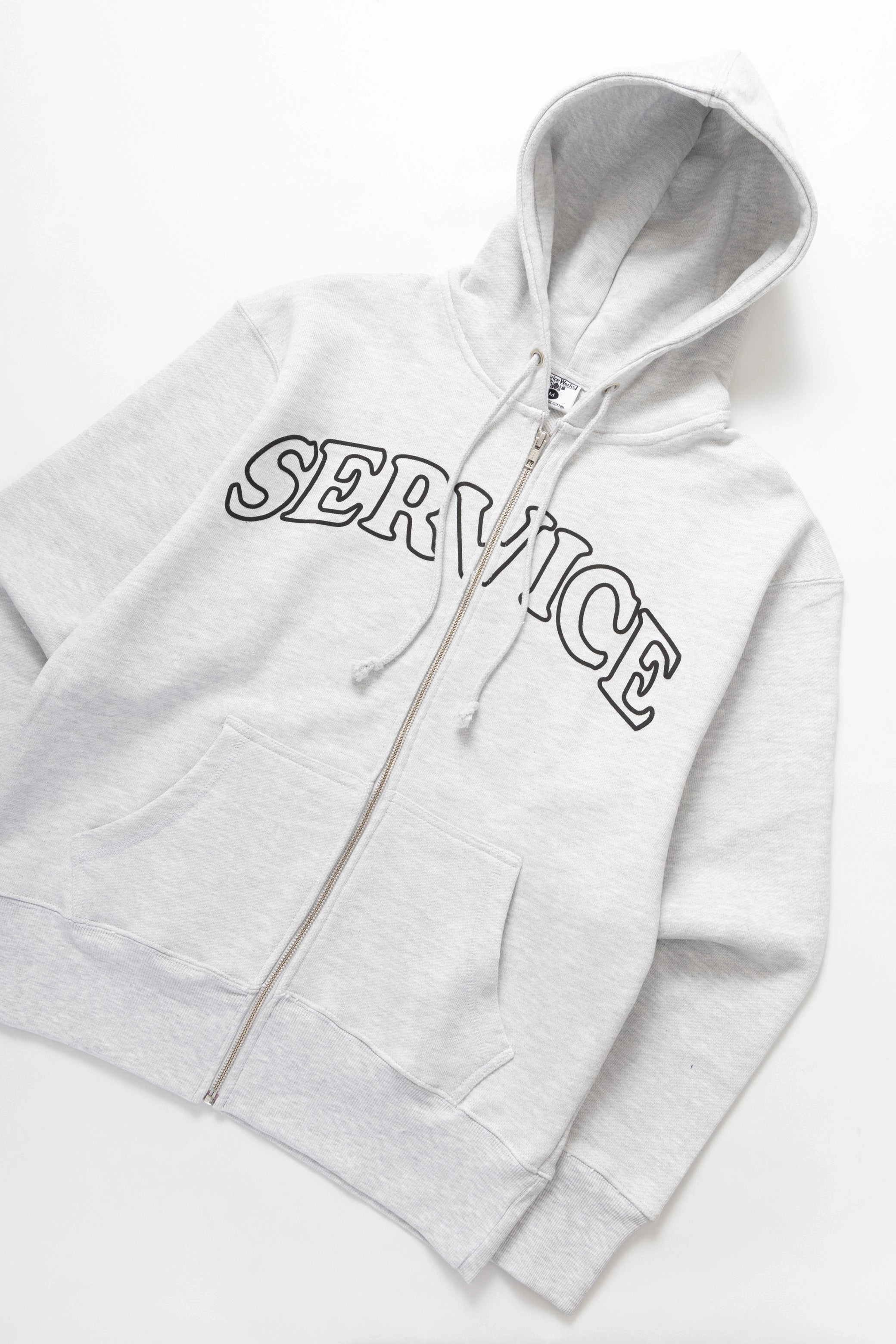 Service Works - Arch Logo Zip Hoodie - Ash Comfortable Layer