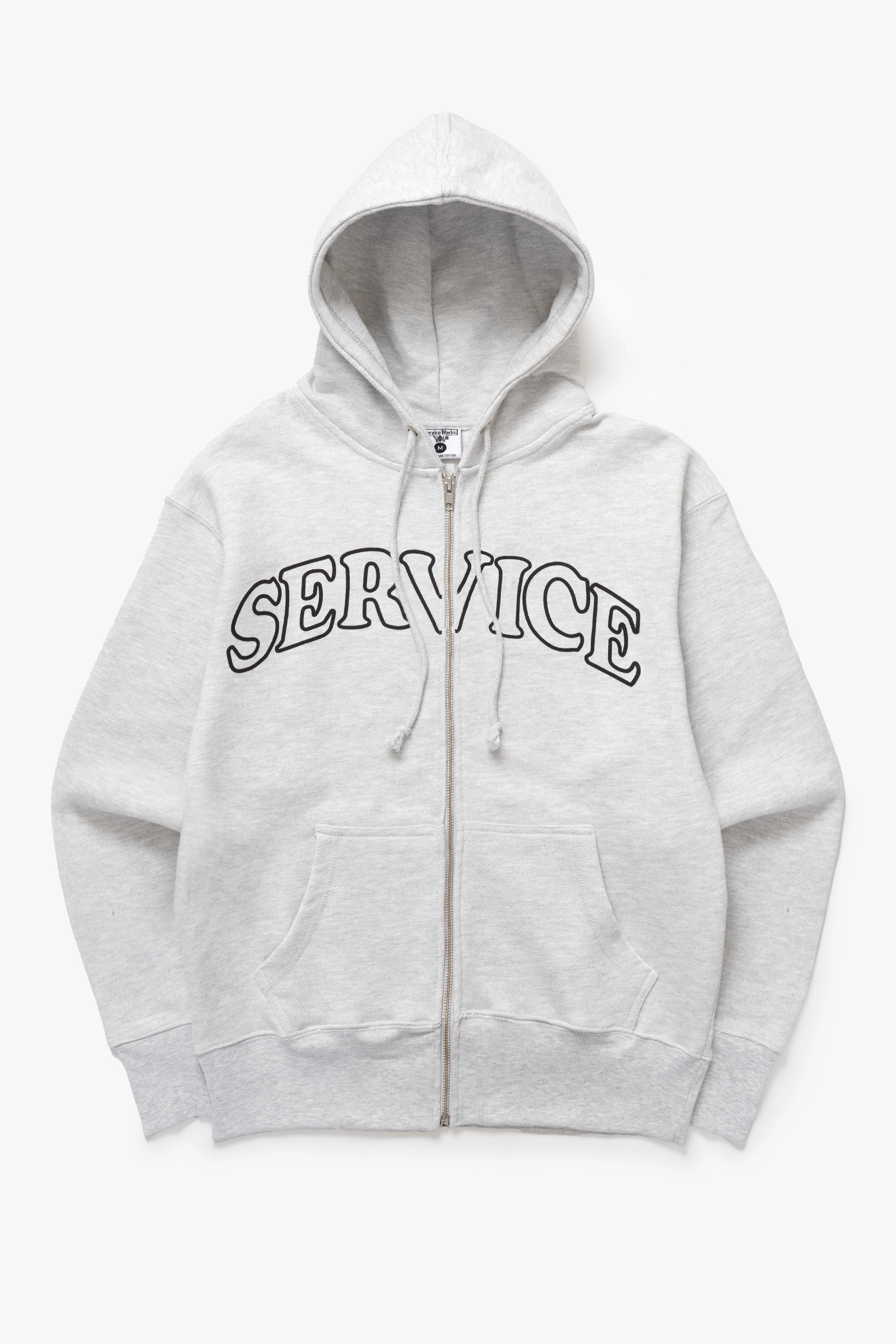 Fashion Essential Service Works - Arch Logo Zip Hoodie - Ash