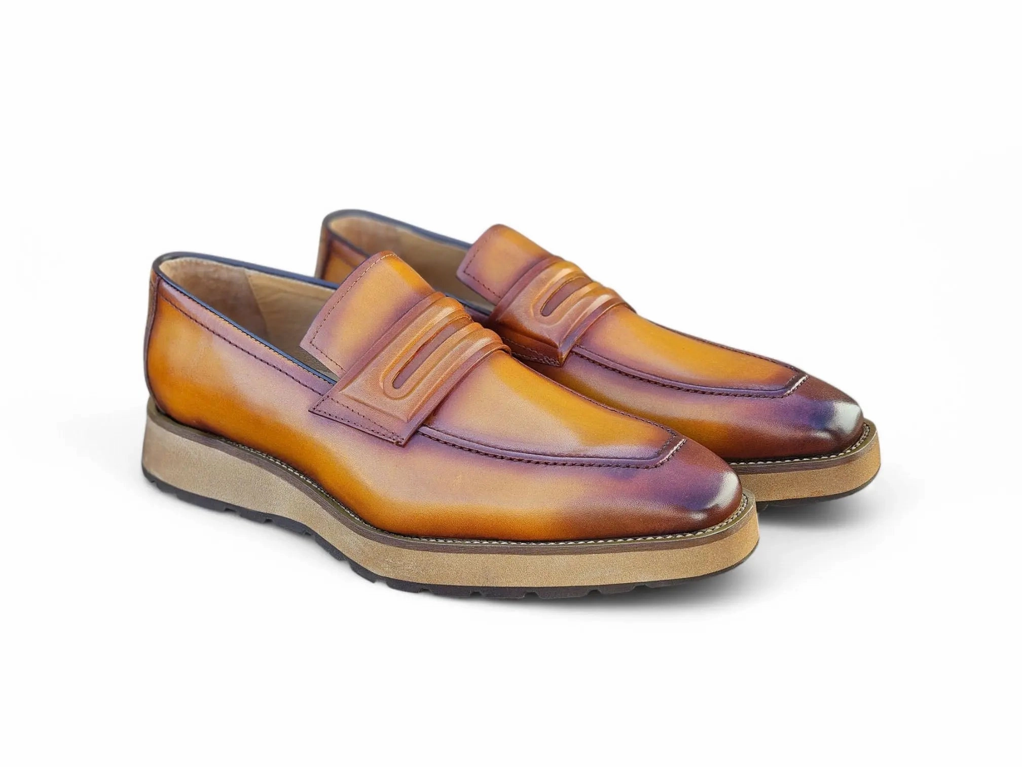 Leather Penny Loafer in Chunky Sole Work Day Neat Steps