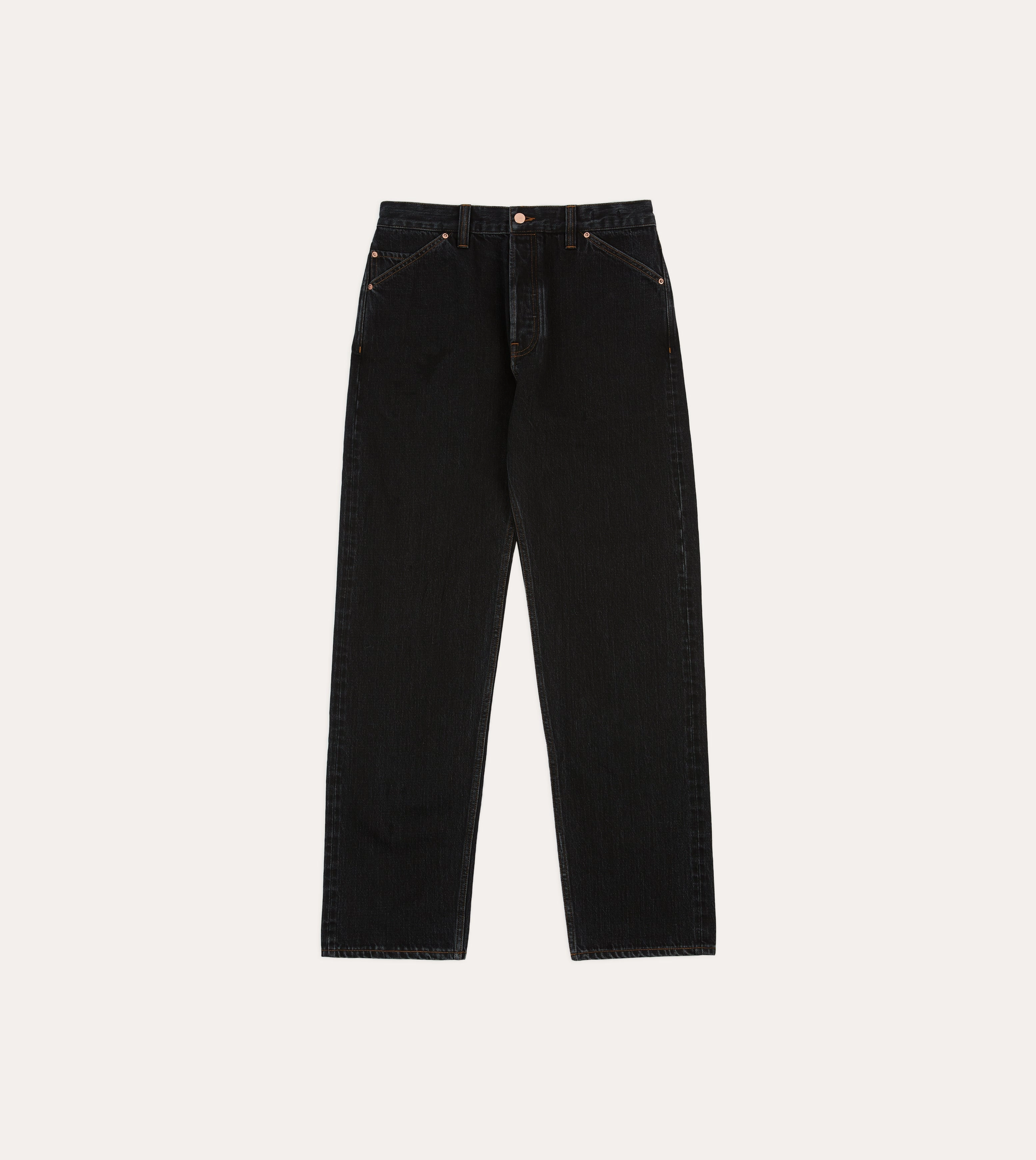 Drake's by A. Levine Black Stone Wash 12.3oz Selvedge Denim Five-Pocket Jeans Casual Comfort Layers Quick Change