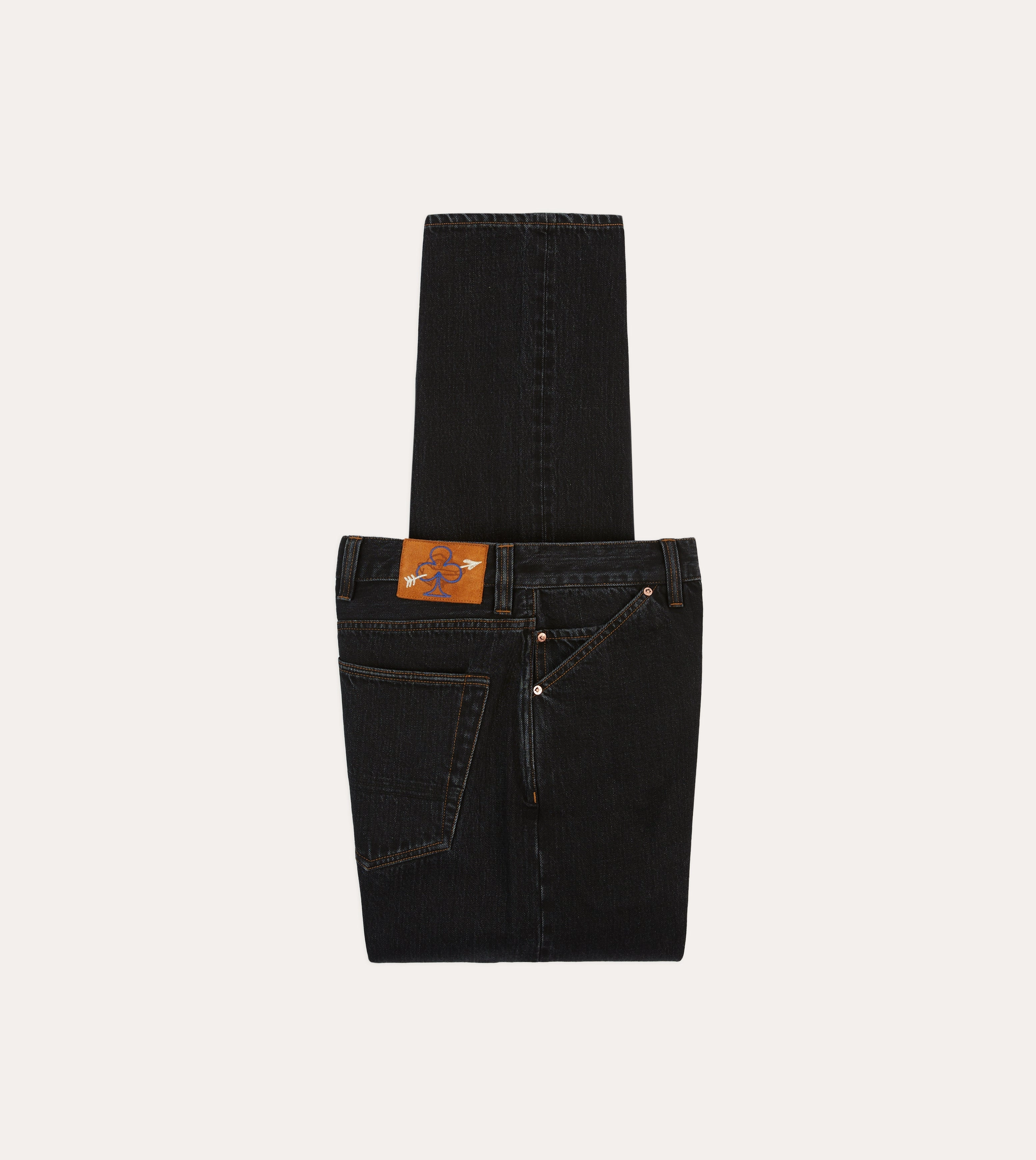 Drake's by A. Levine Black Stone Wash 12.3oz Selvedge Denim Five-Pocket Jeans Cozy and Relaxed Quick Slip