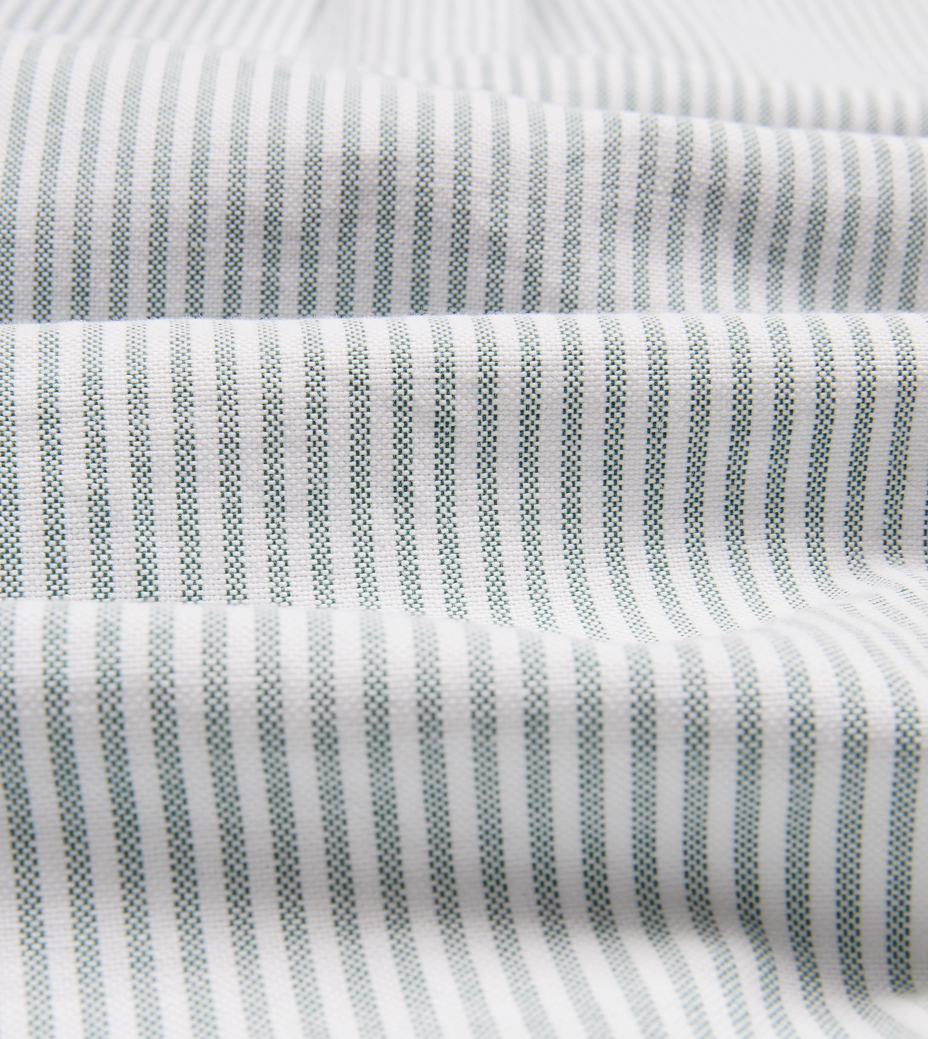 Light Green Ticking Stripe Cotton Oxford Cloth Button-Down Shirt Youthful Vibe