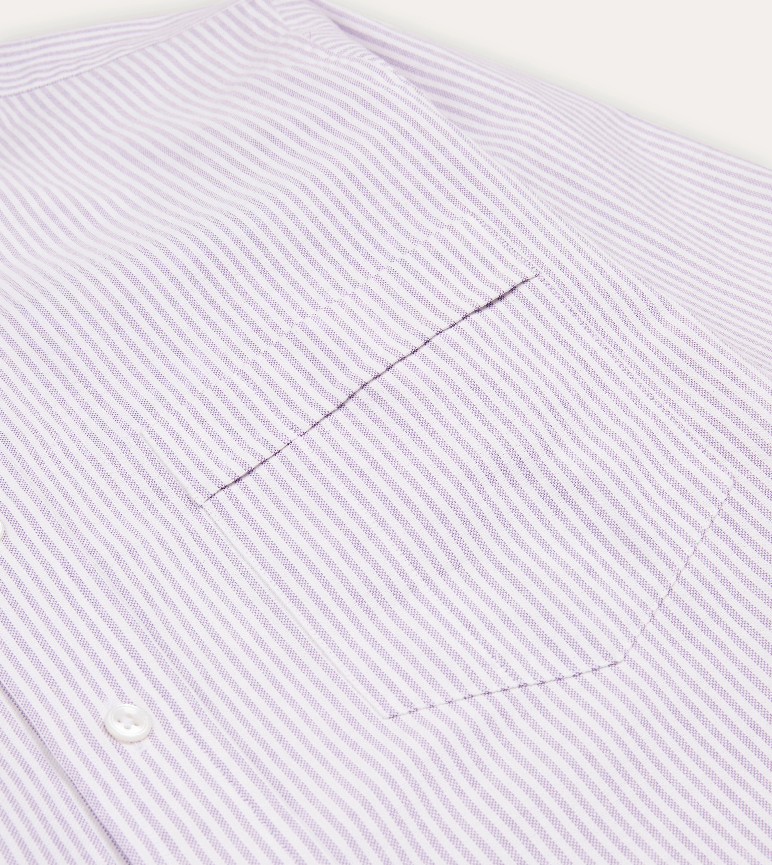 Lilac Ticking Stripe Cotton Oxford Cloth Button-Down Shirt birthday party