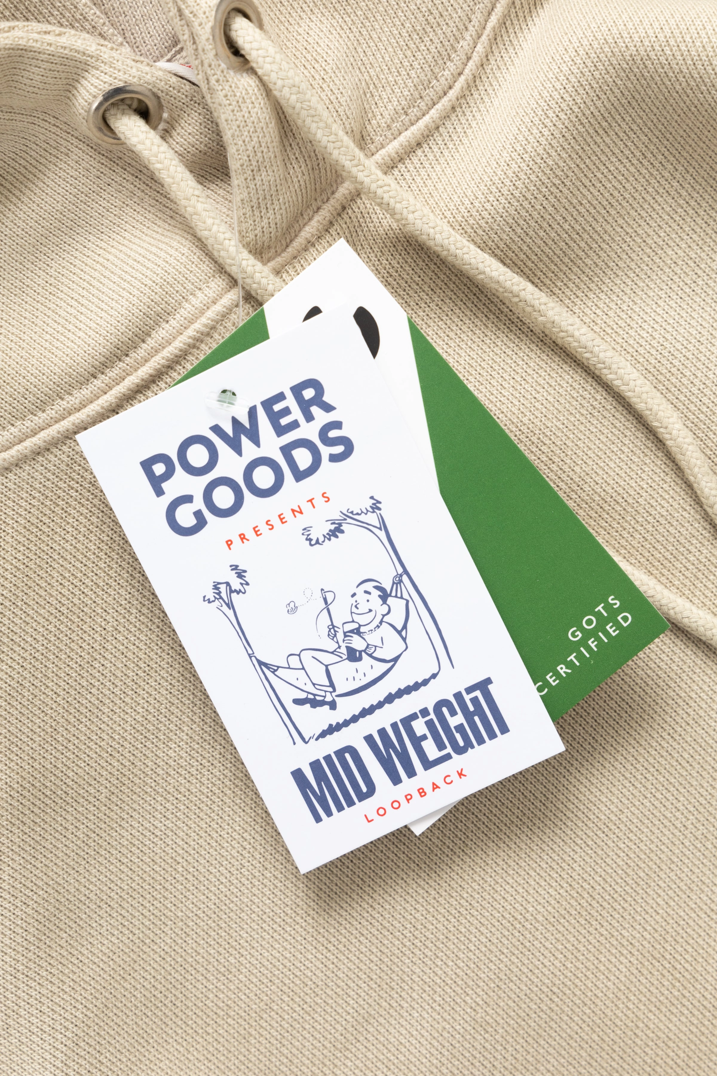 Power Goods - Loopback Hoodie - Bone Everyday Comfort Wear Ultimate Comfort