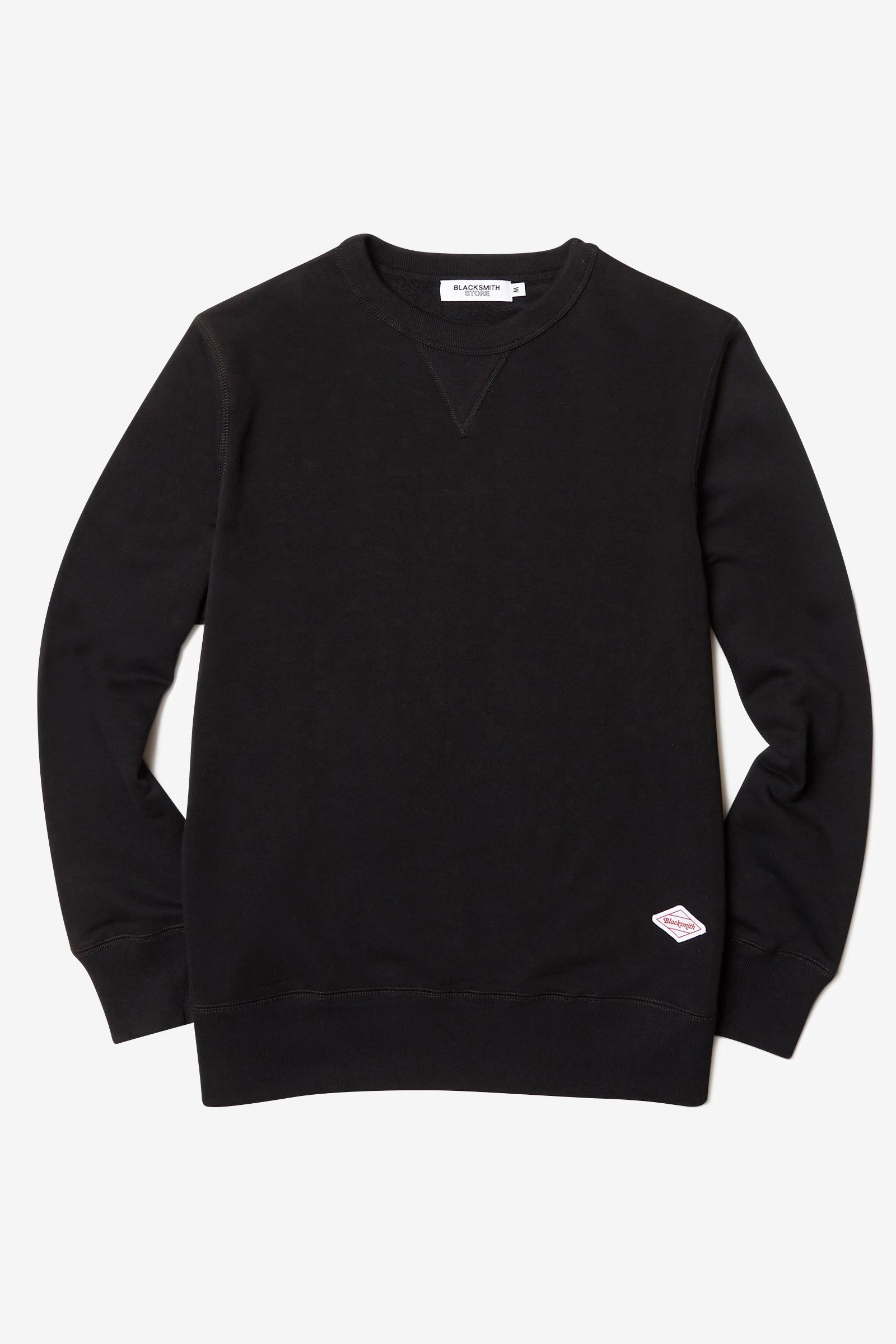 Light Warmth Chilly Weather Blacksmith - Loopback Everyday Crewneck - Black
