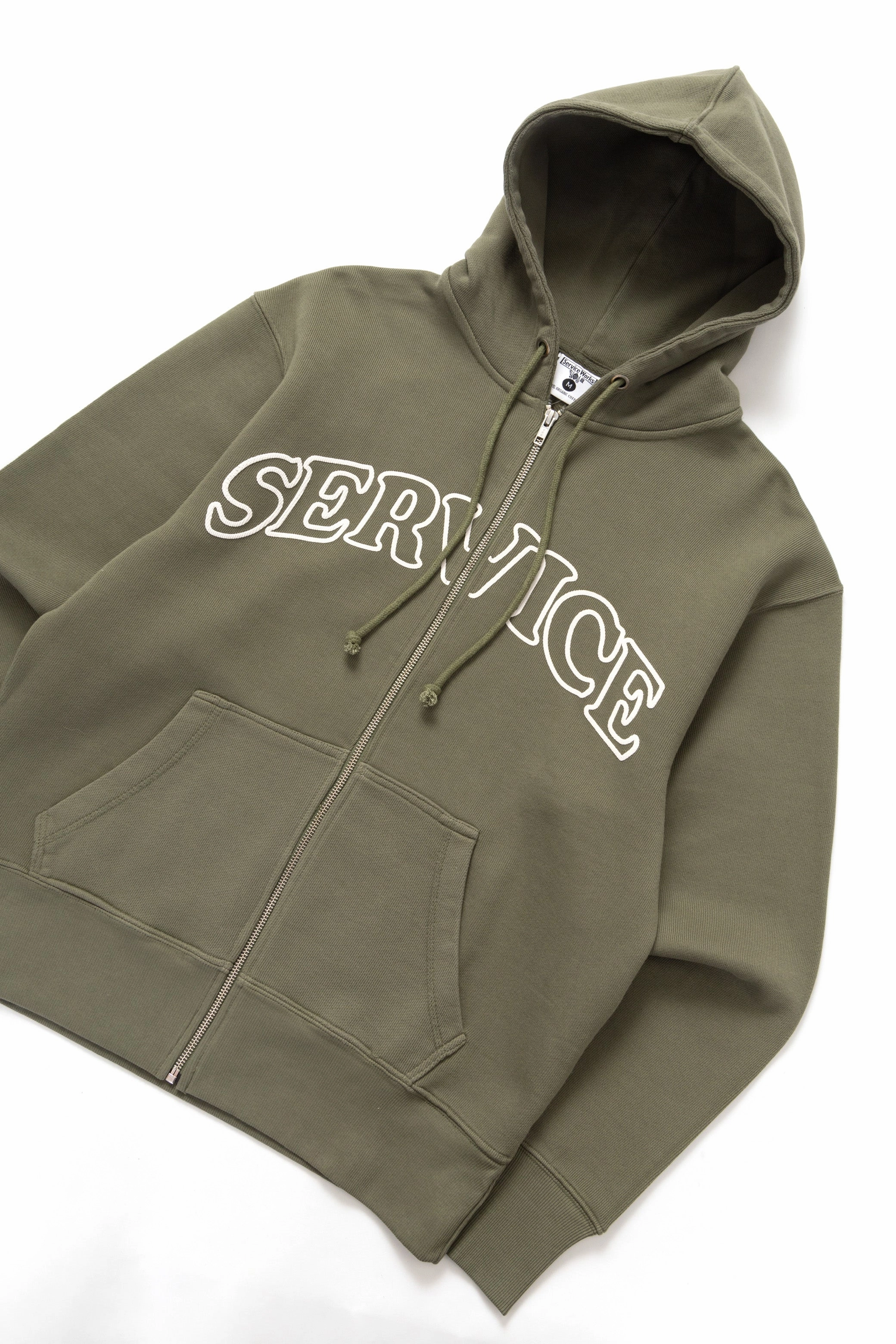Service Works - Arch Logo Zip Hoodie - Olive Knit Fashion