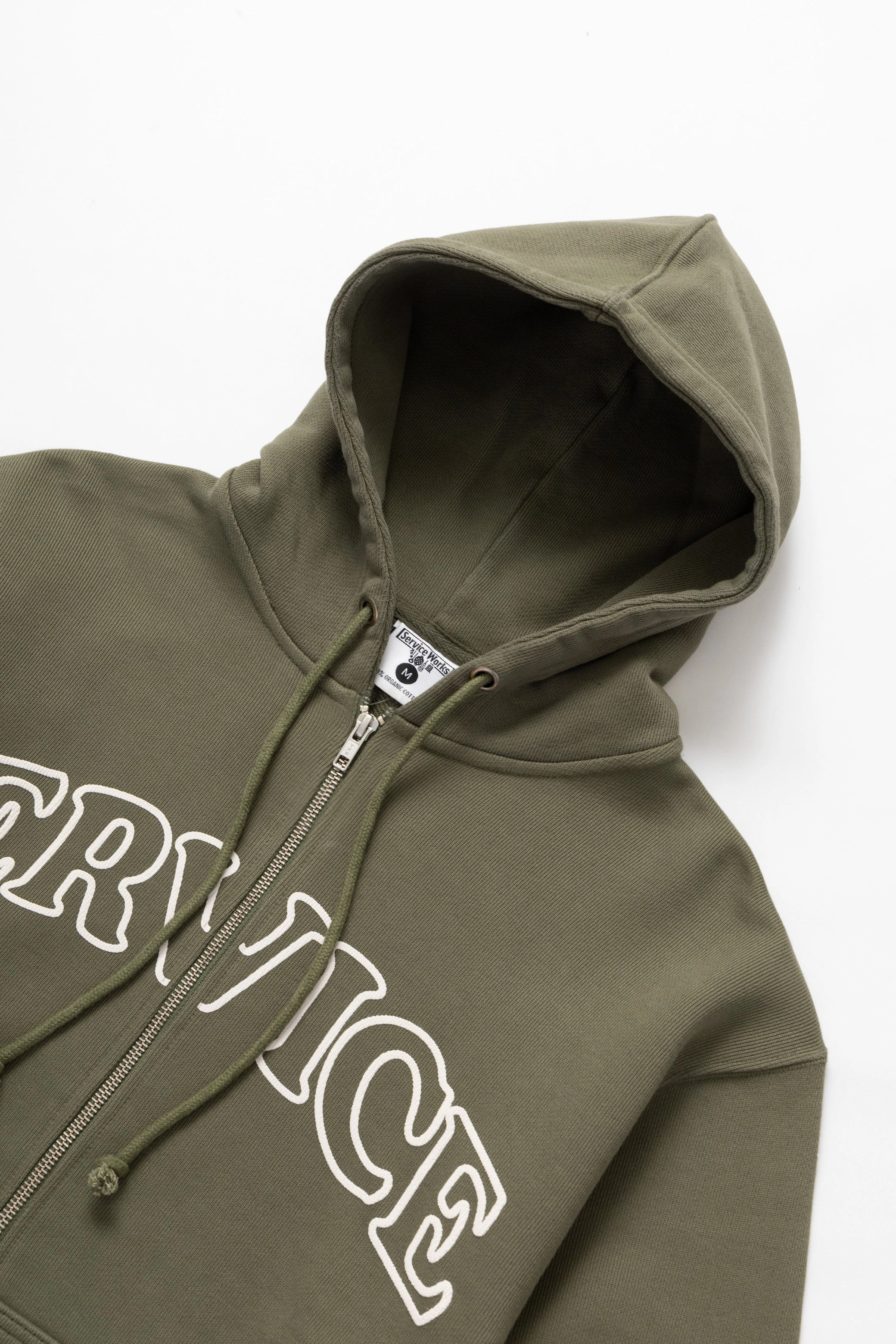 Service Works - Arch Logo Zip Hoodie - Olive Soft and Warm