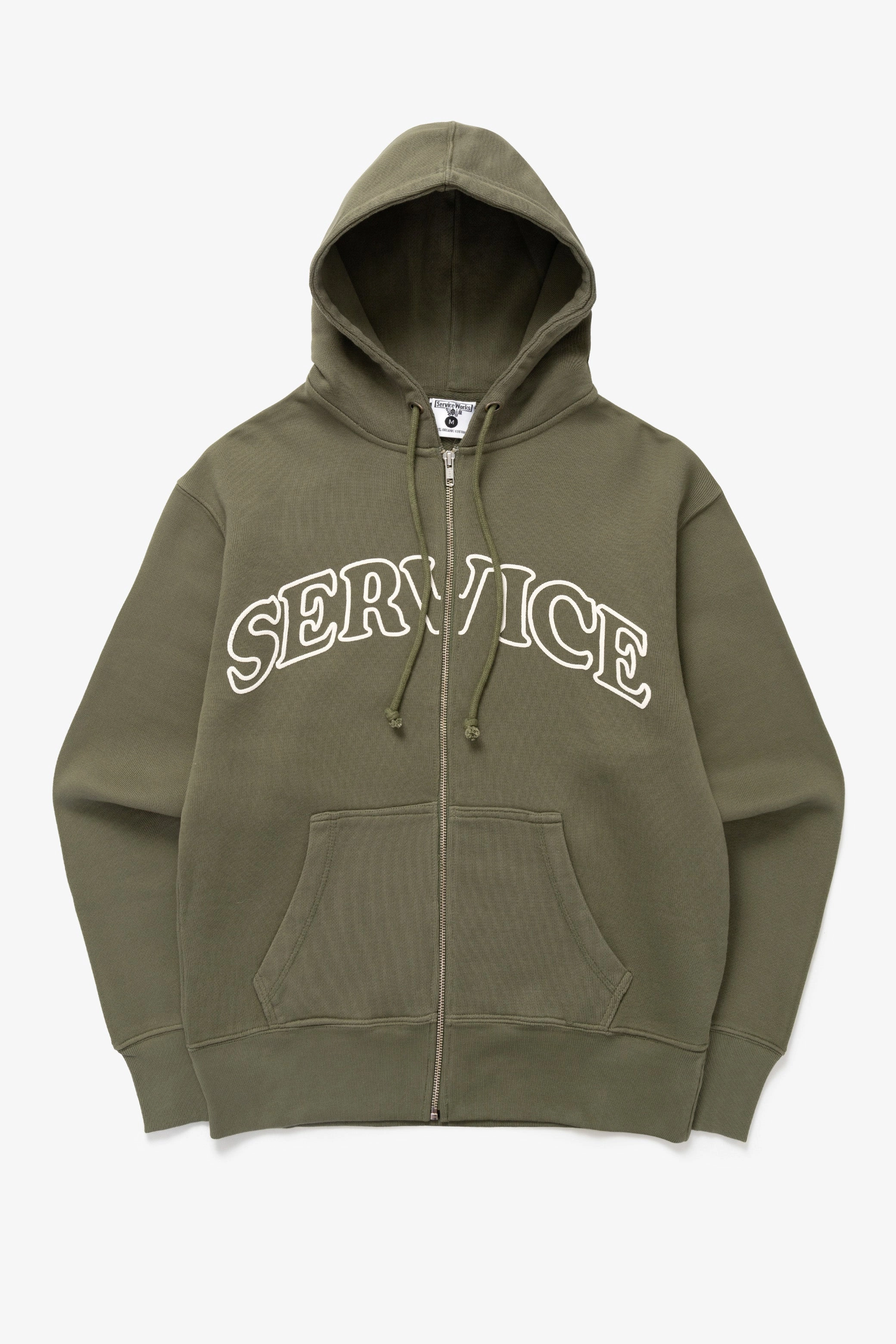 Fashion Forward Flexible Style Service Works - Arch Logo Zip Hoodie - Olive