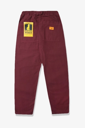 Service Works - Classic Chef Pants - Burgundy Athletic Comfort