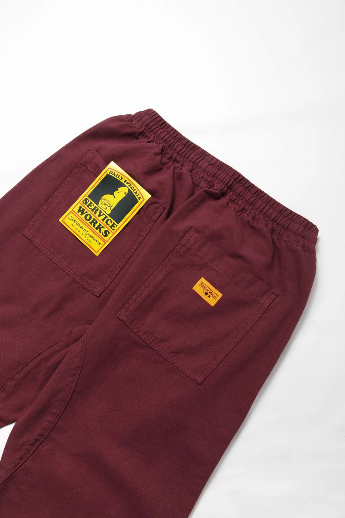 Service Works - Classic Chef Pants - Burgundy Non Tapered Leg