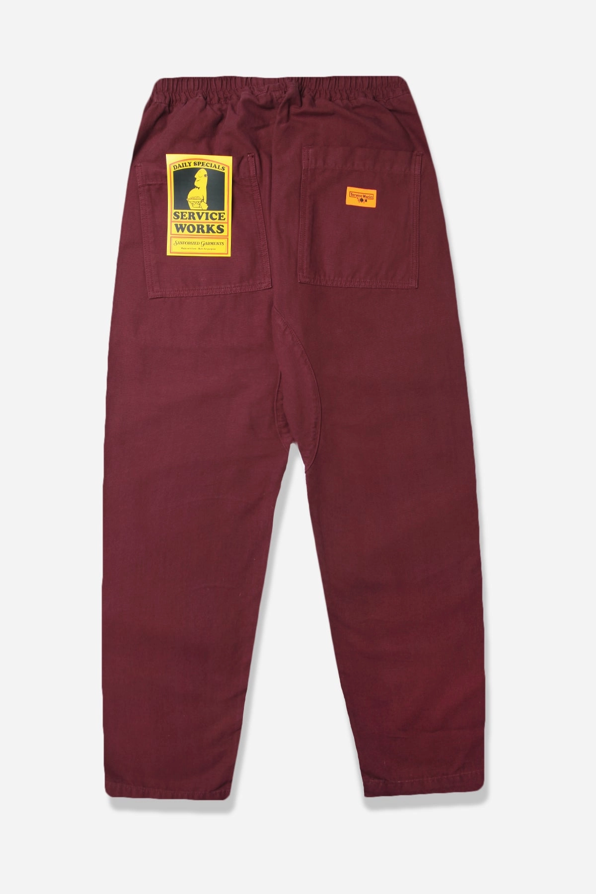 Service Works - Classic Chef Pants - Burgundy Athletic Comfort