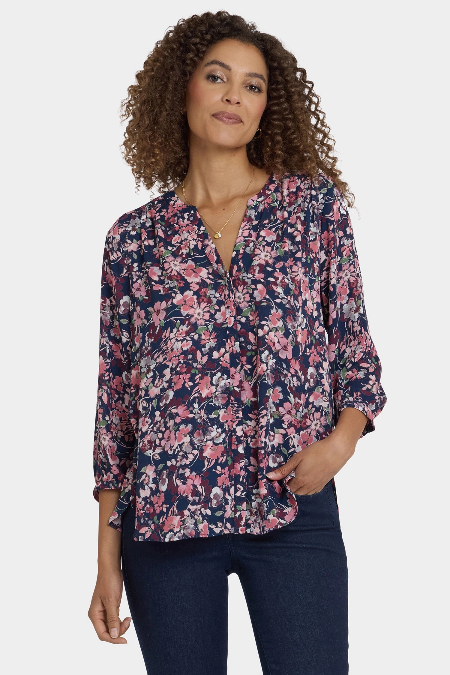 Pintuck Blouse - Rosetta Blooms Fall Fashion Unstructured Shoulder