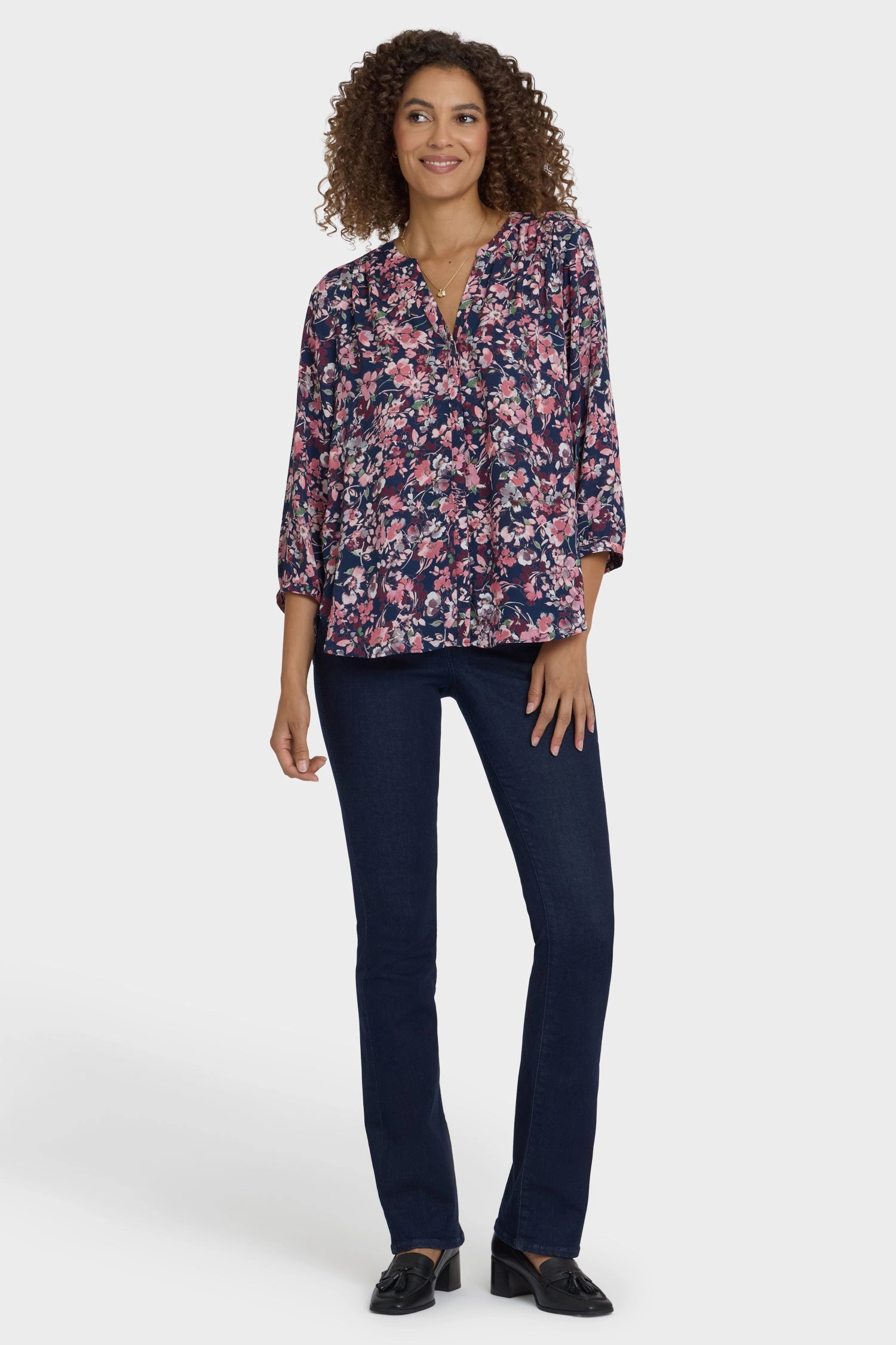 Odorless Binding Tape Cool Comfort Pintuck Blouse - Rosetta Blooms