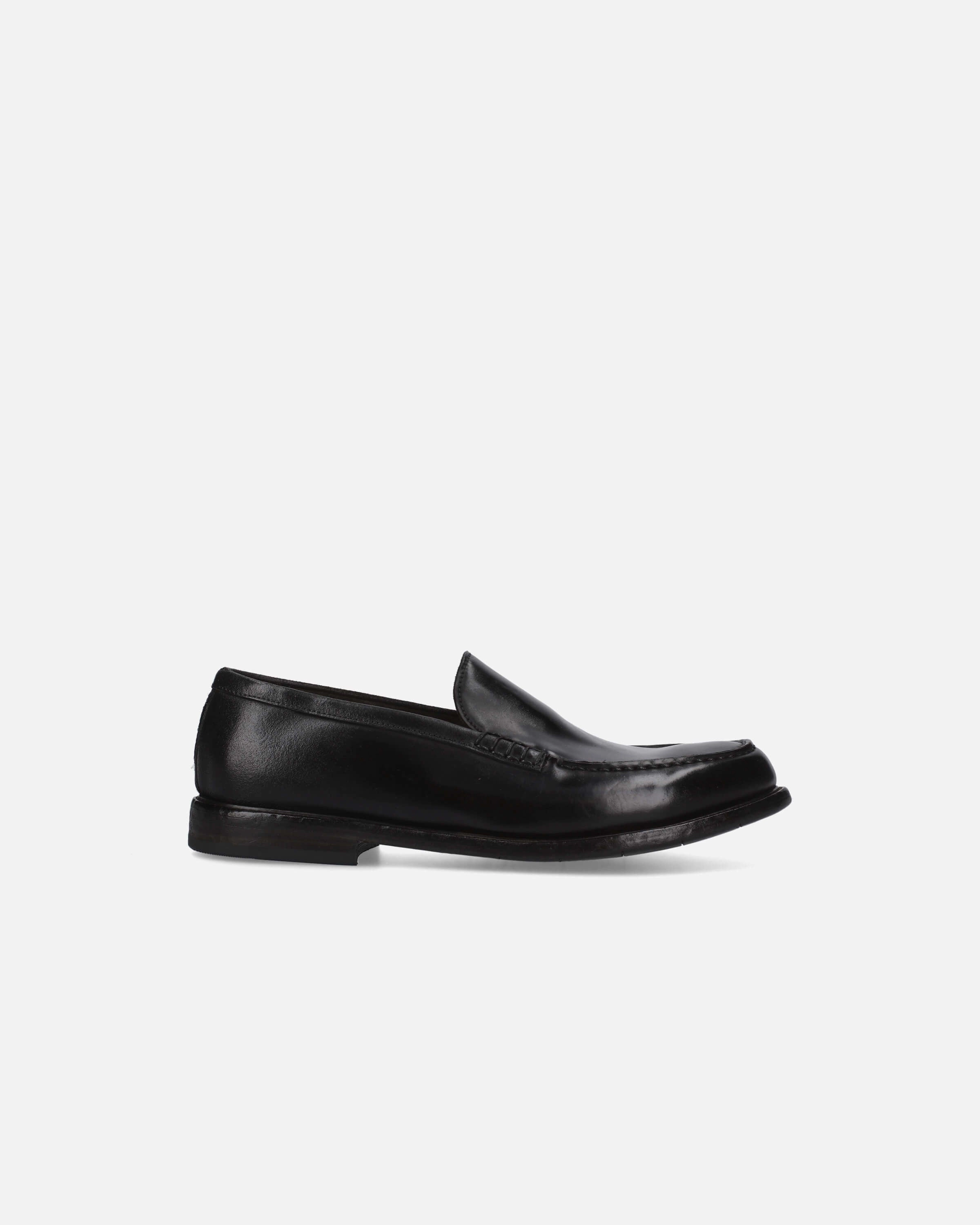 Loafer in Black Calfskin Leather with Leather Sole 32257A Old Street Street Casual